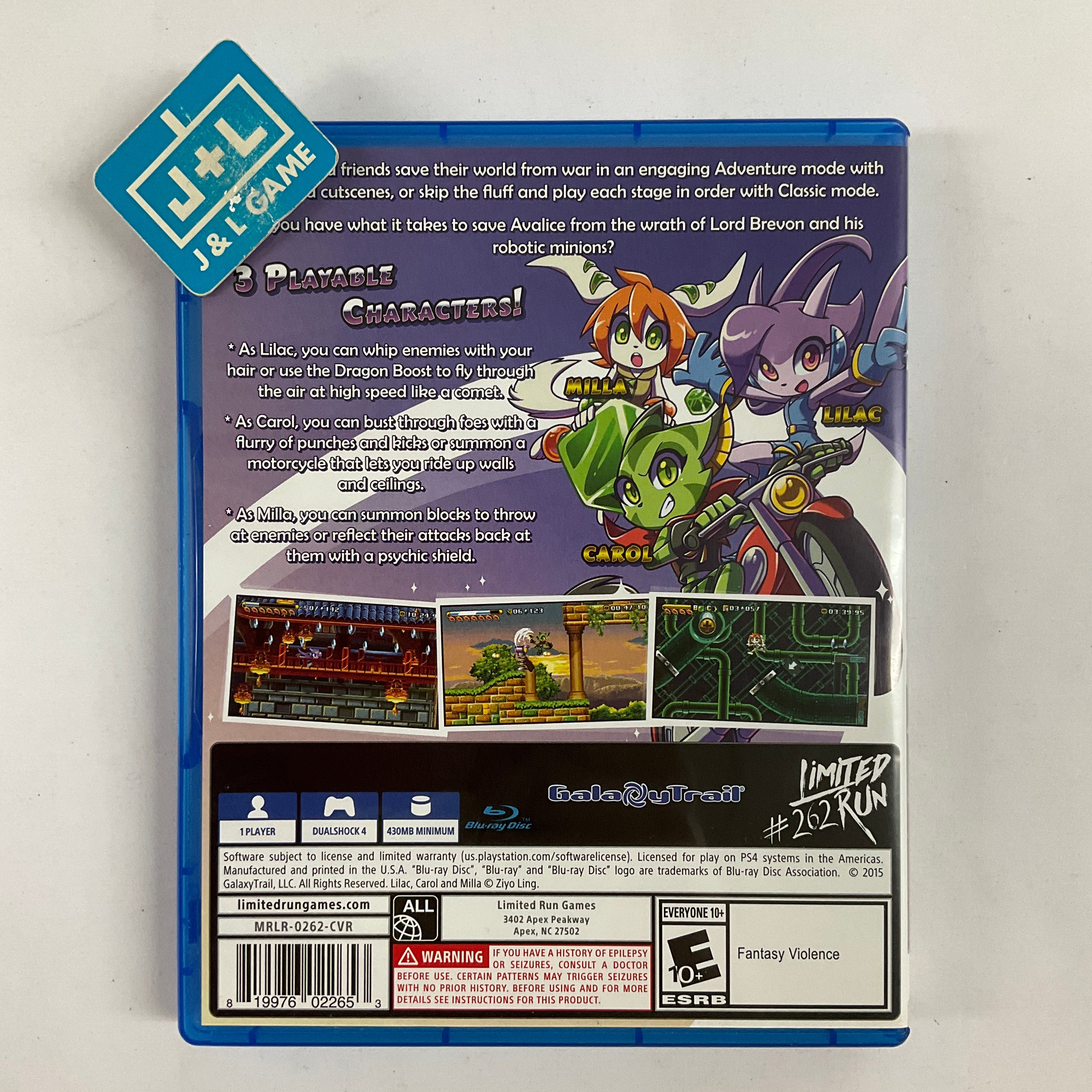 Freedom Planet (Limited Run #262) - (PS4) PlayStation 4 [Pre-Owned] Video Games Limited Run Games   