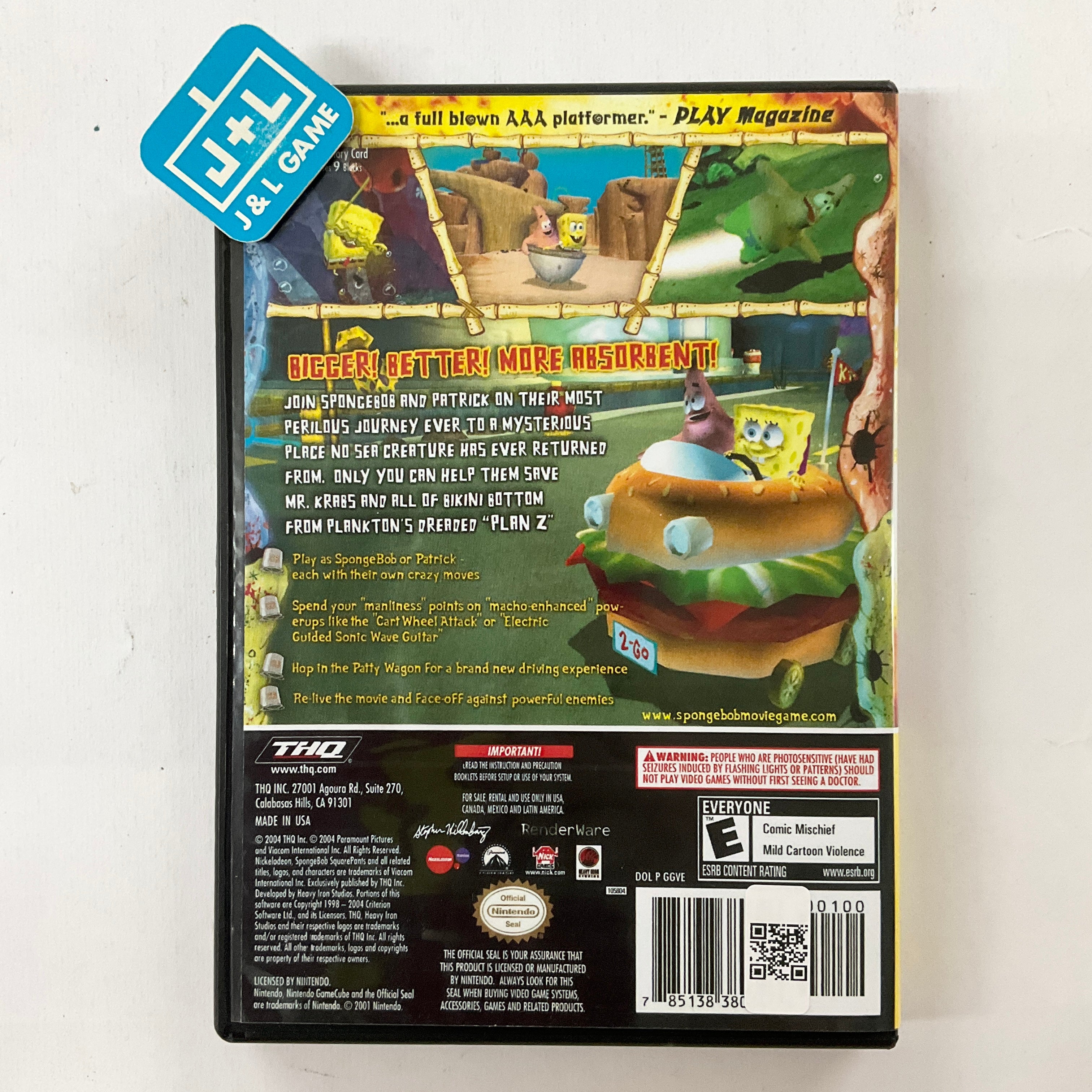 The SpongeBob SquarePants Movie (Player's Choice) - (GC) GameCube [Pre-Owned] Video Games THQ   