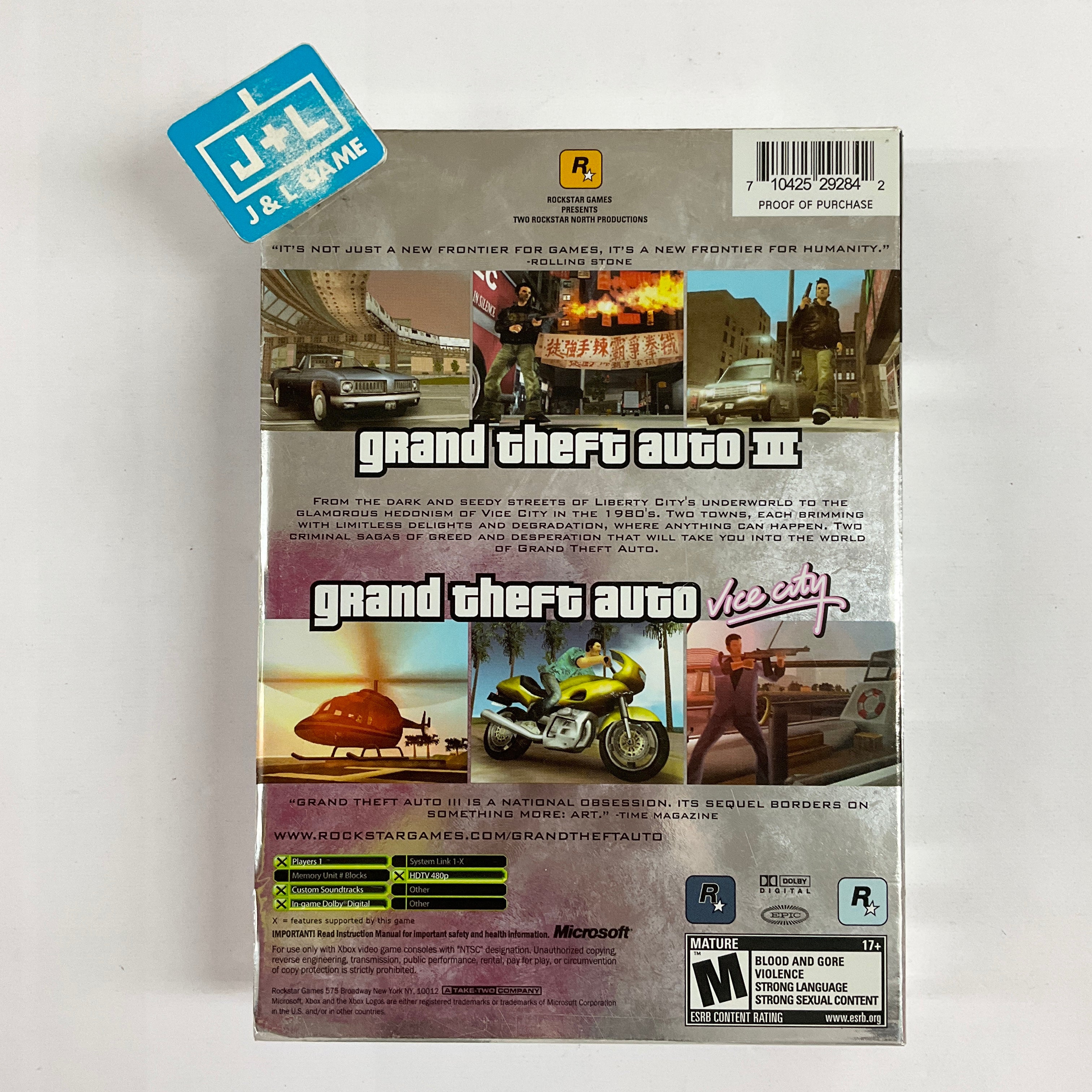 Grand Theft Auto Double Pack - Xbox [Pre-Owned] Video Games Rockstar Games   