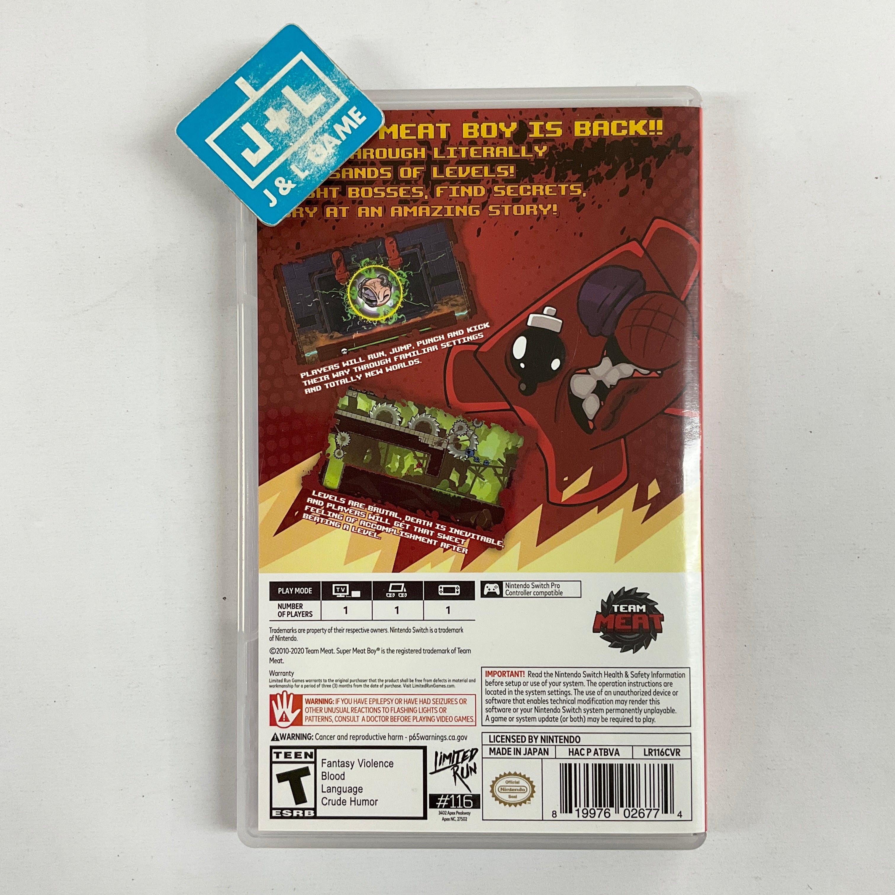 Super Meat Boy Forever (Limited Run #116) (Alt. Cover) - (NSW) Nintendo Switch [Pre-Owned] Video Games Limited Run Games   