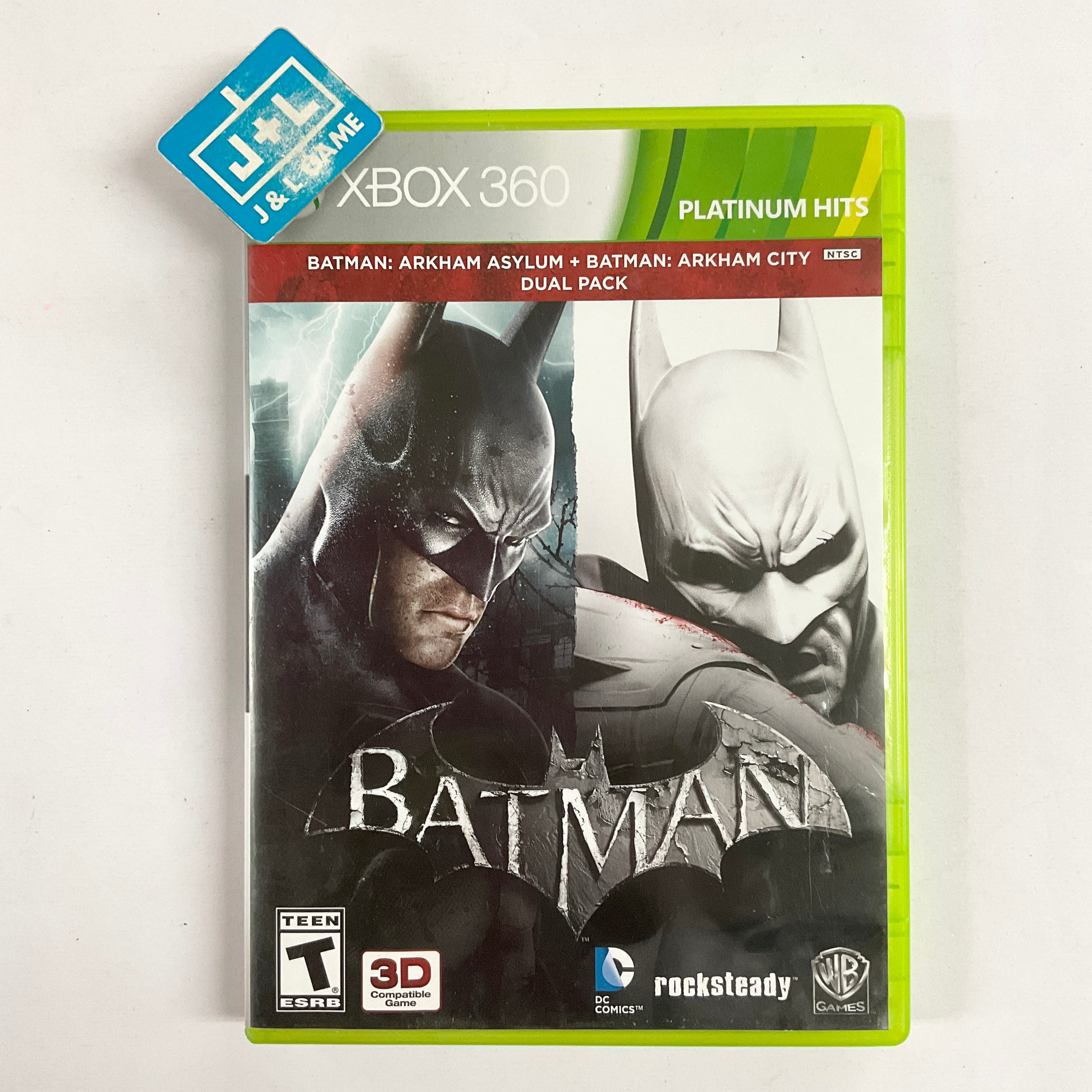 Batman: Arkham Asylum + Batman: Arkham City Dual Pack (Platinum Hits) - Xbox 360 [Pre-Owned] Video Games Warner Bros. Interactive Entertainment   