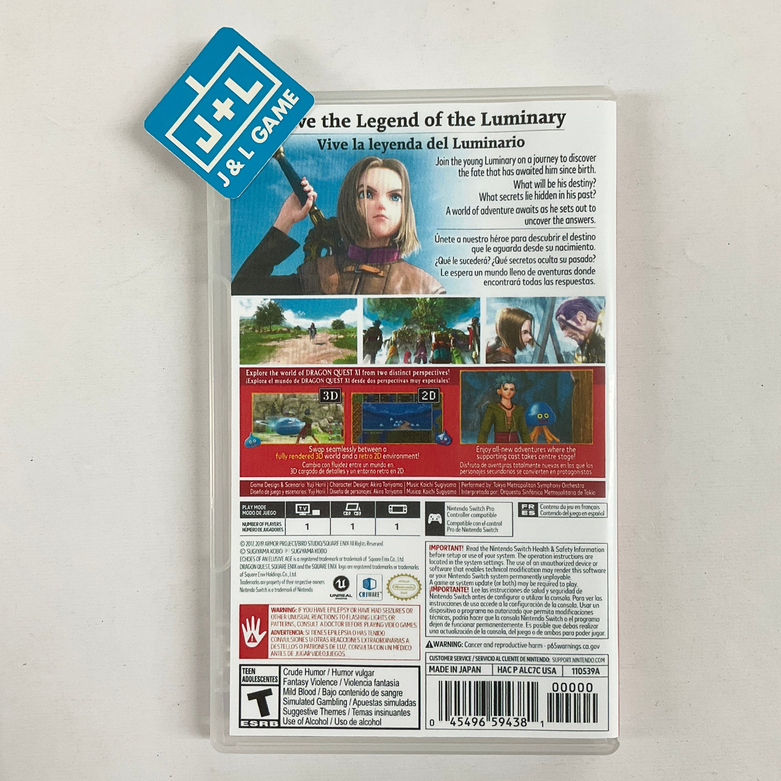 Dragon Quest XI S: Echoes of an Elusive Age - Definitive Edition - (NSW) Nintendo Switch [Pre-Owned] Video Games Square Enix   