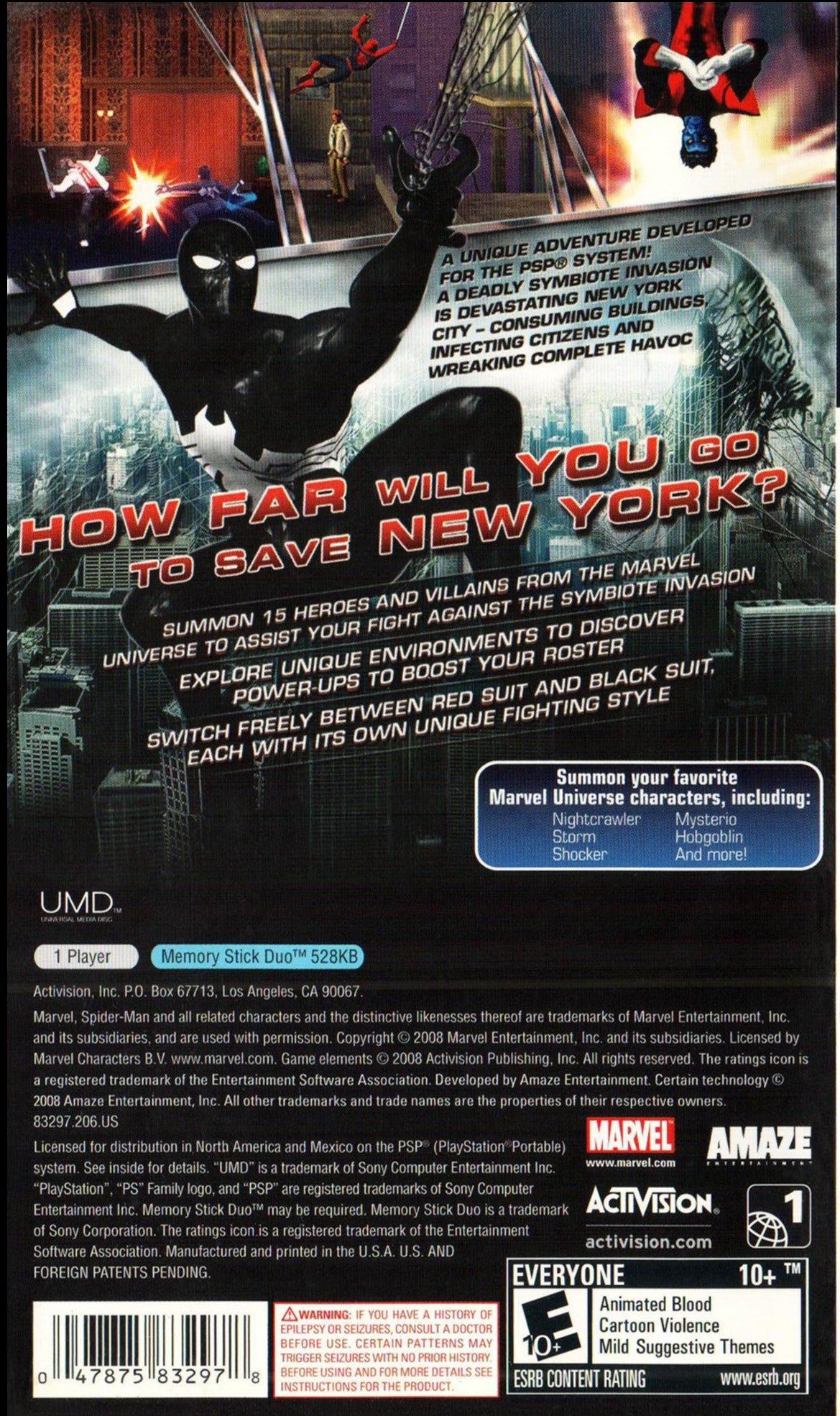 Spider-Man: Web of Shadows (Amazing Allies Edition) - Sony PSP [Pre-Owned] Video Games Activision   