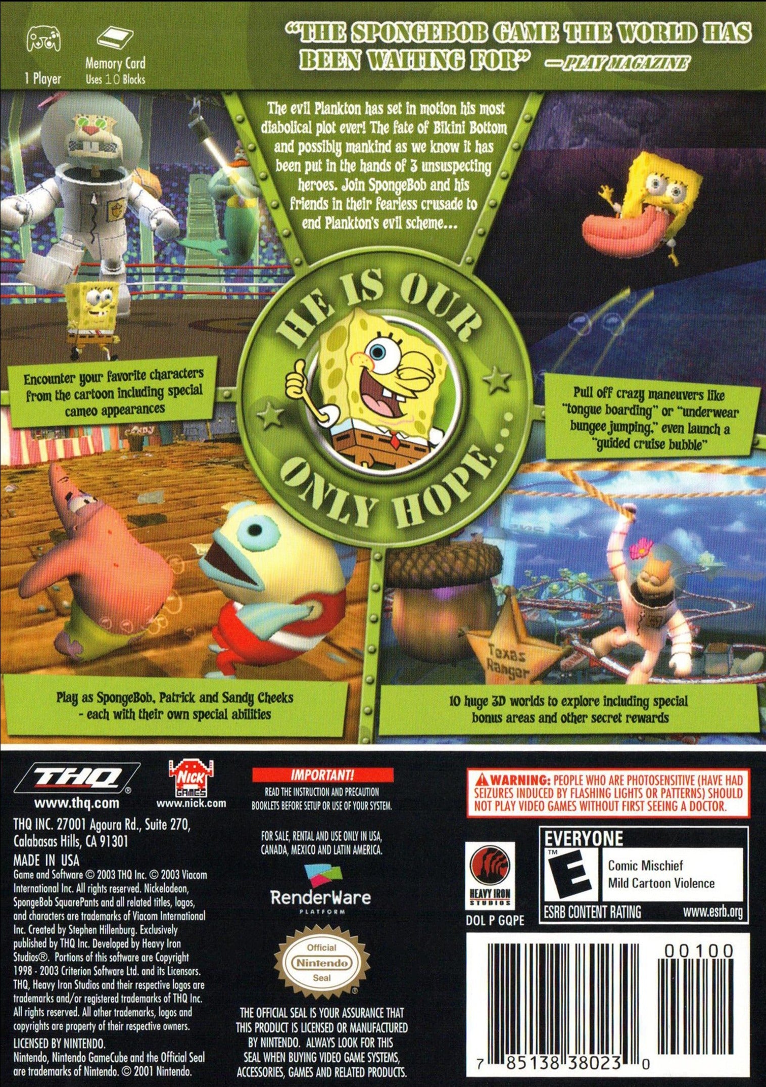 SpongeBob SquarePants: Battle for Bikini Bottom - (GC) GameCube [Pre-Owned] Video Games THQ   