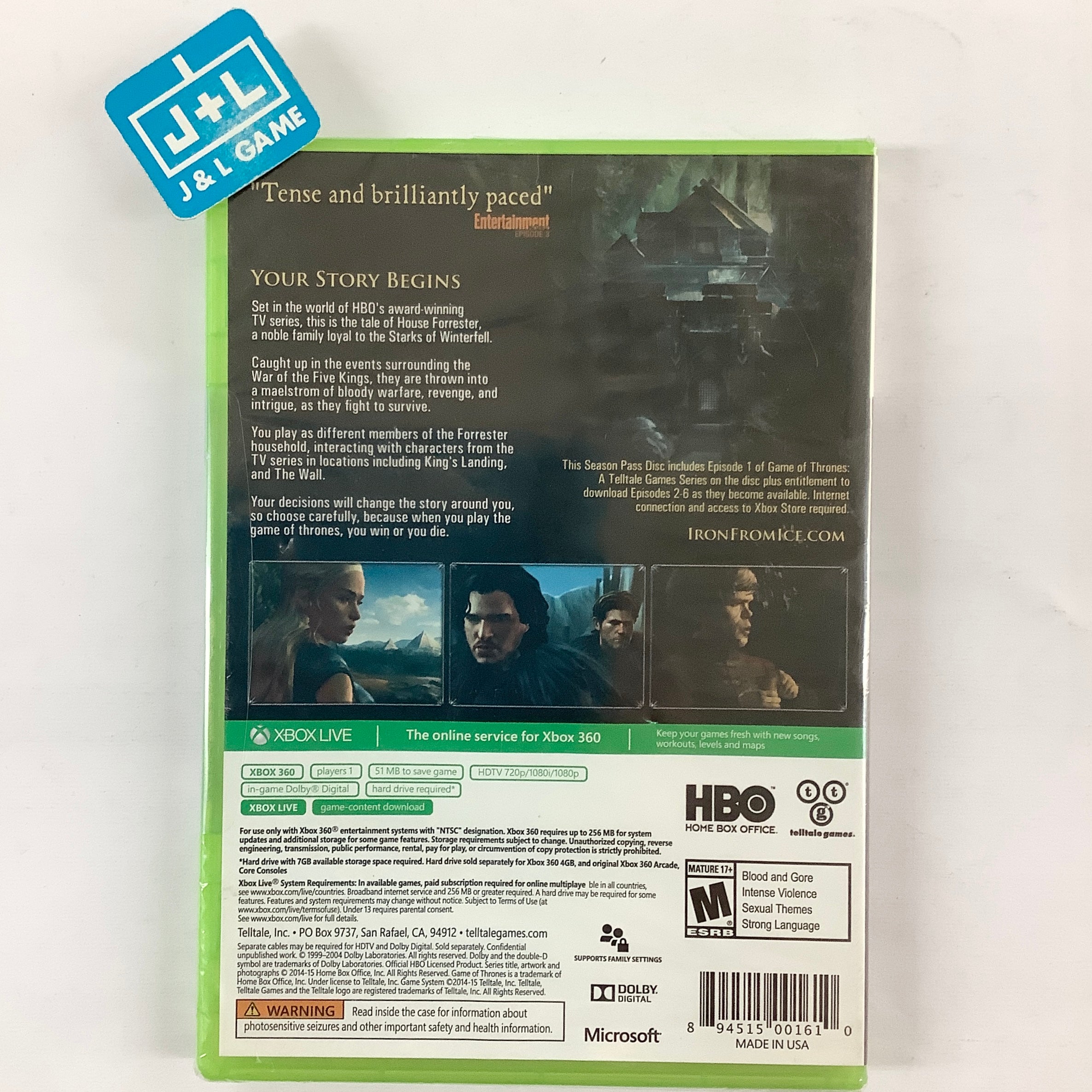 Game of Thrones A Telltale Games Series - Xbox 360 Video Games Telltale Games   