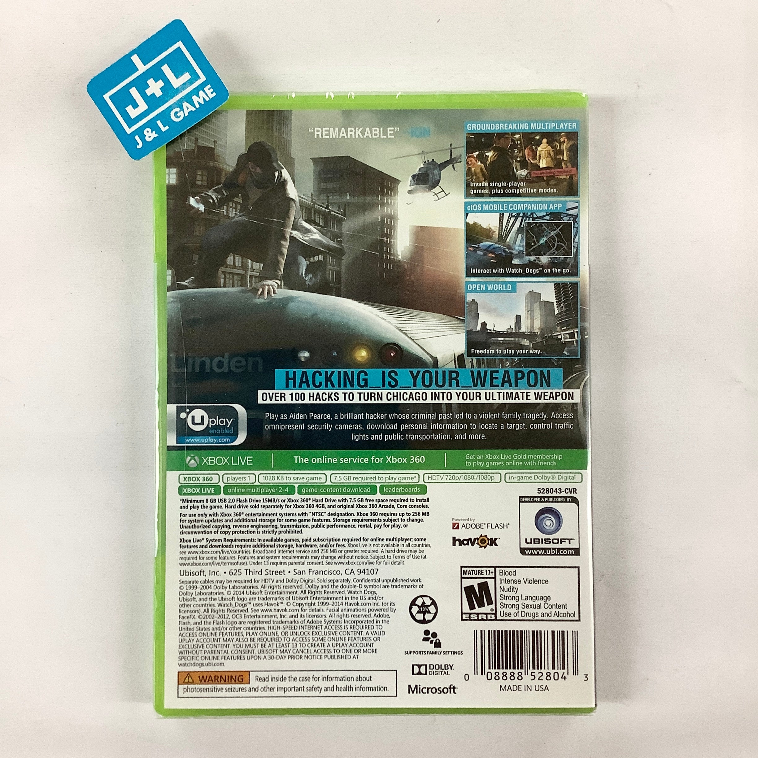 Watch Dogs - Xbox 360 Video Games Ubisoft   