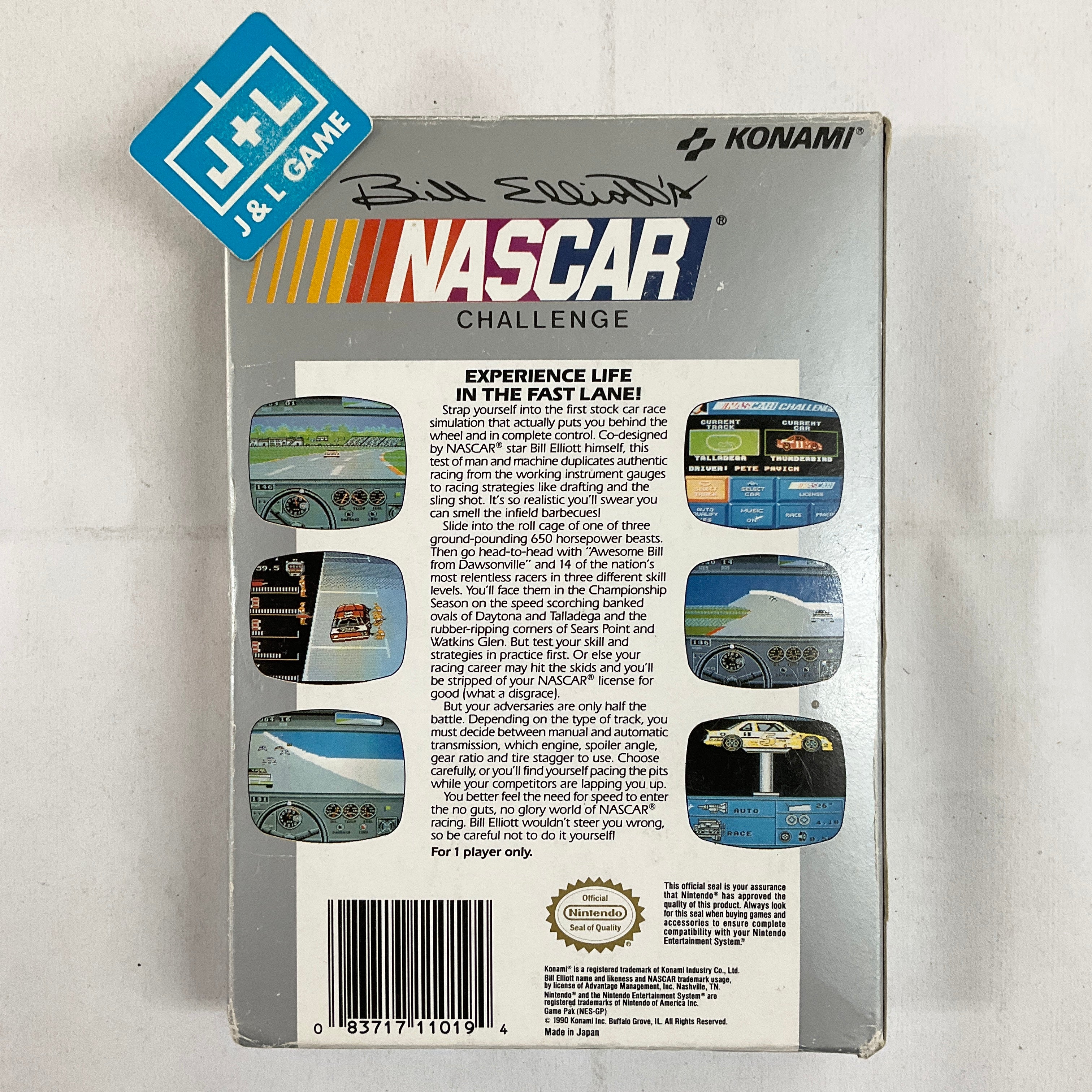 Bill Elliott's NASCAR Challenge - (NES) Nintendo Entertainment System [Pre-Owned] Video Games Konami   