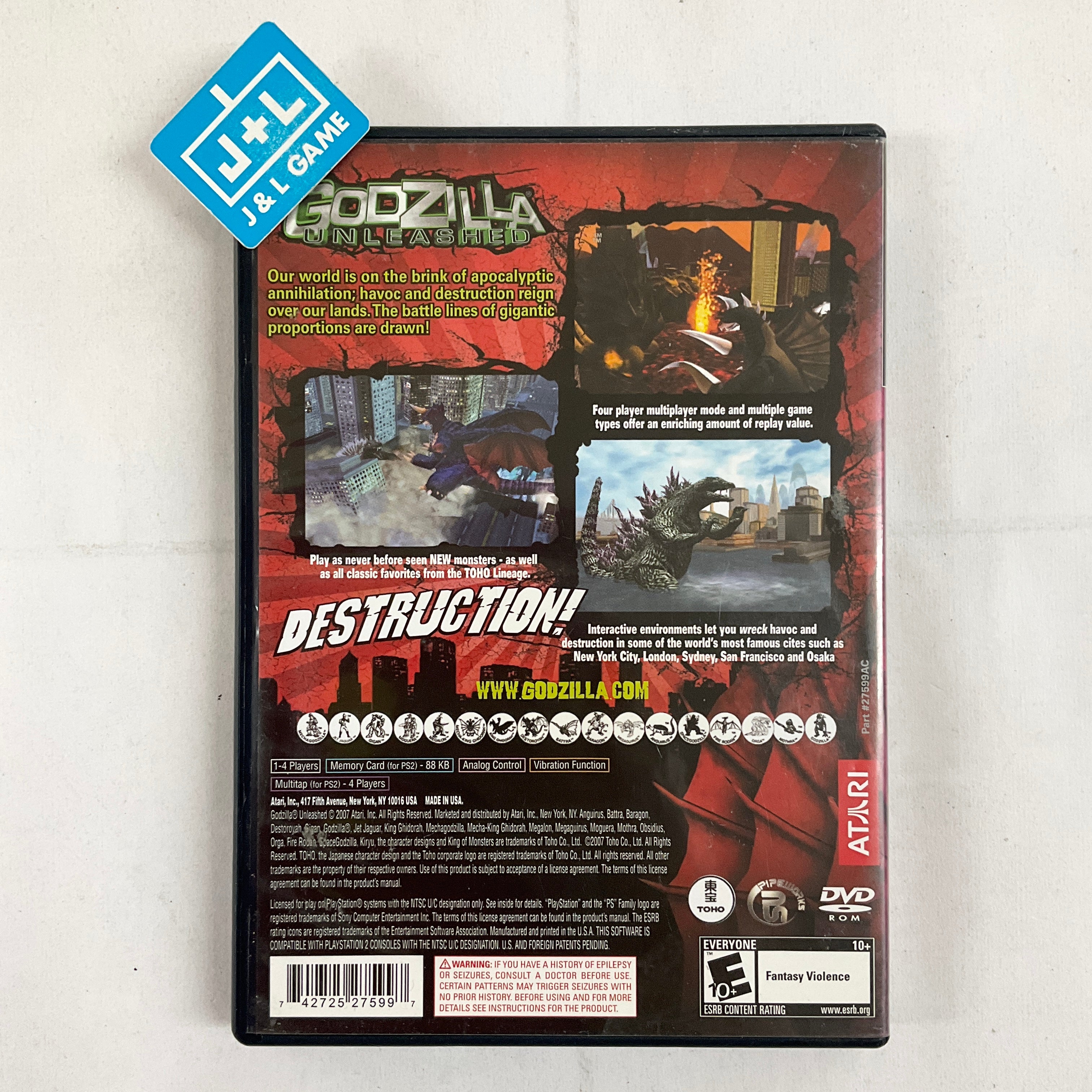 Godzilla: Unleashed - (PS2) PlayStation 2 [Pre-Owned] Video Games Atari SA   