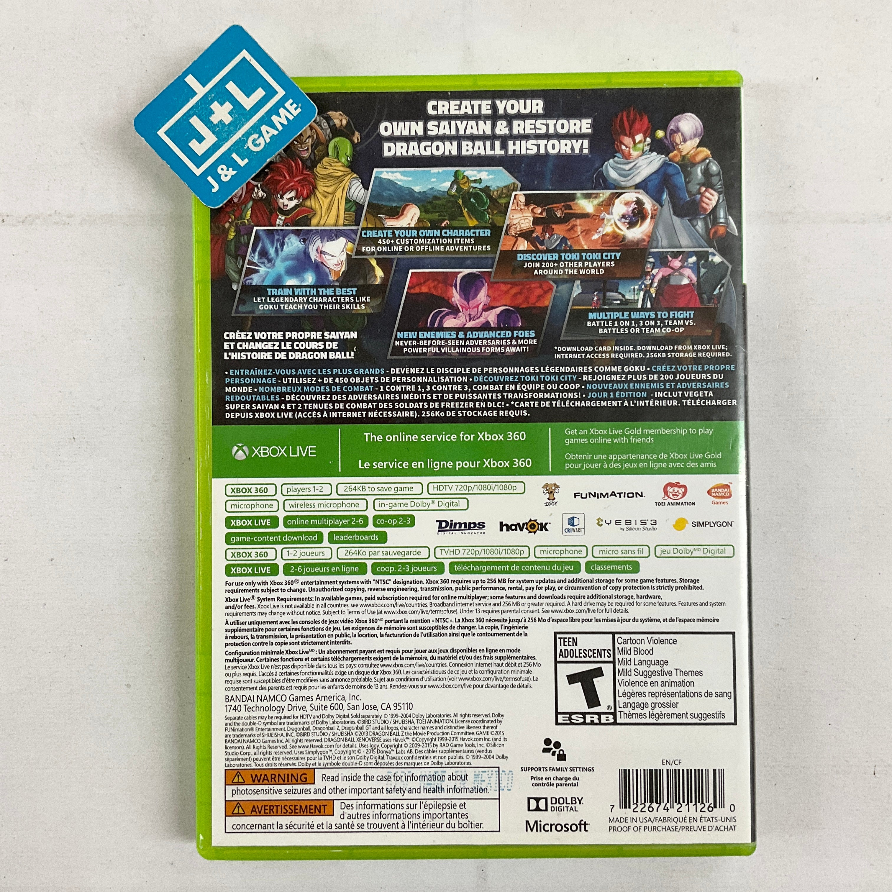 Dragon Ball: Xenoverse (Day One Edition) - Xbox 360 [Pre-Owned] Video Games BANDAI NAMCO Entertainment   