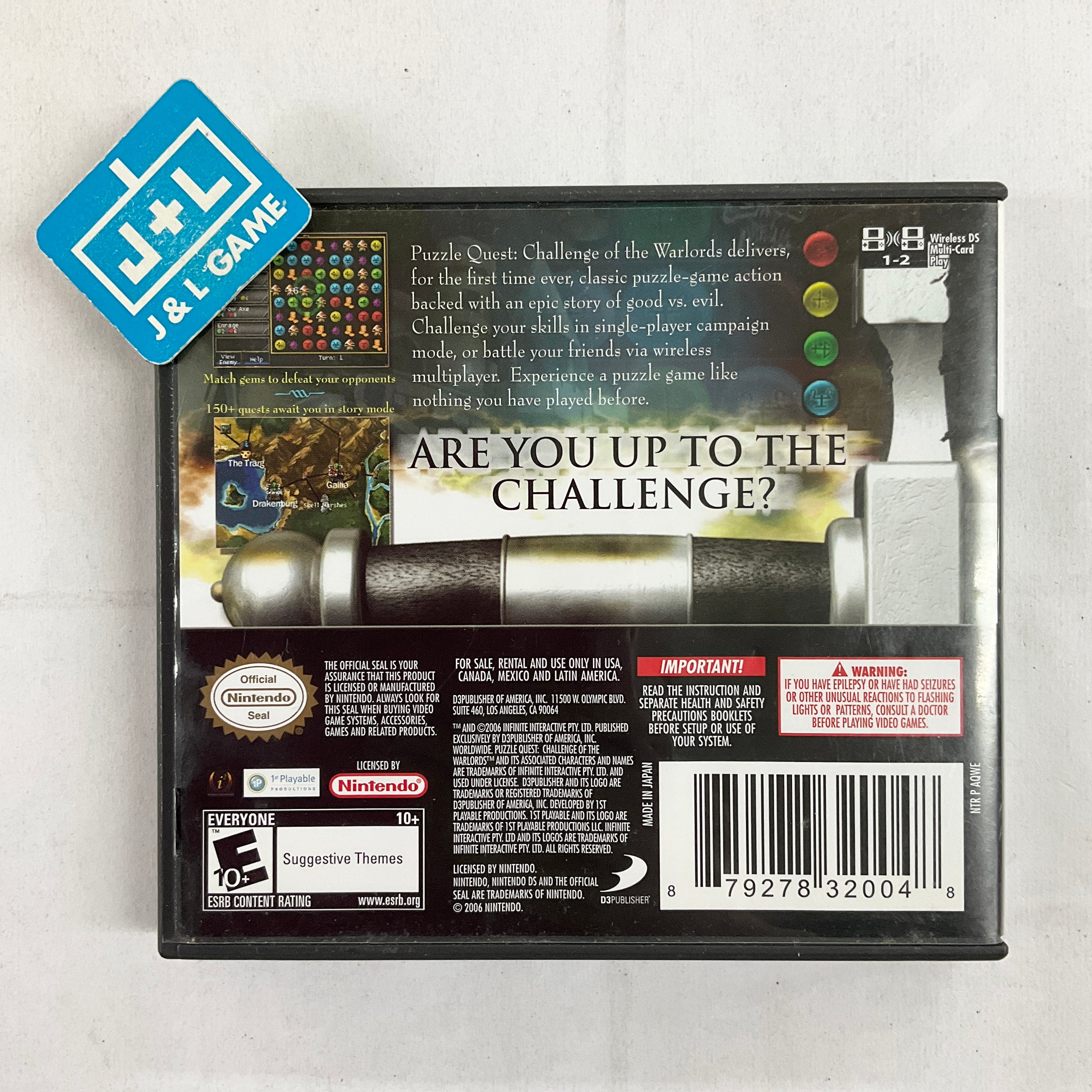 Puzzle Quest: Challenge of the Warlords - (NDS) Nintendo DS [Pre-Owned] Video Games D3 Publisher   