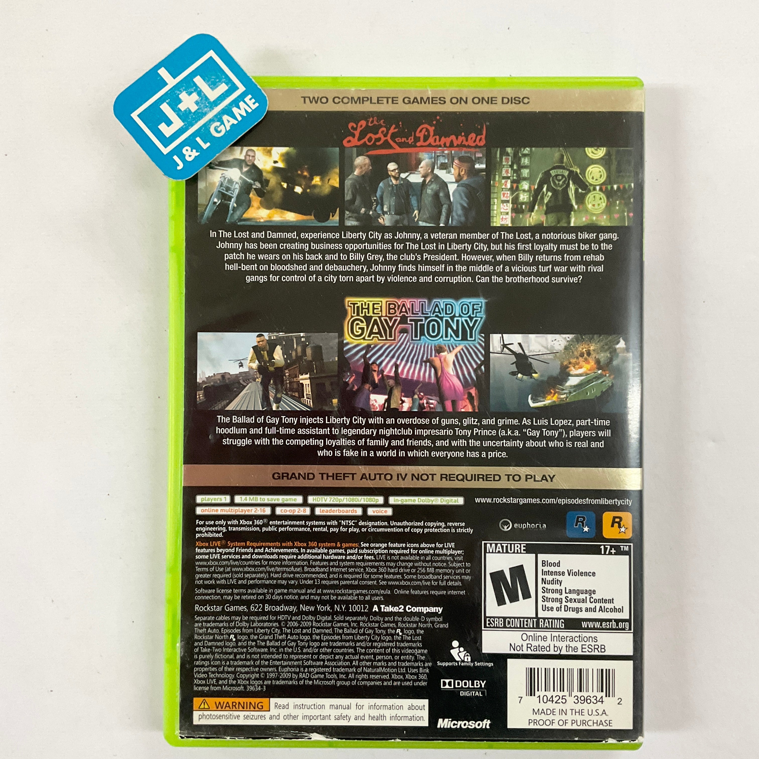 Grand Theft Auto: Episodes from Liberty City - Xbox 360 [Pre-Owned] Video Games Rockstar Games   