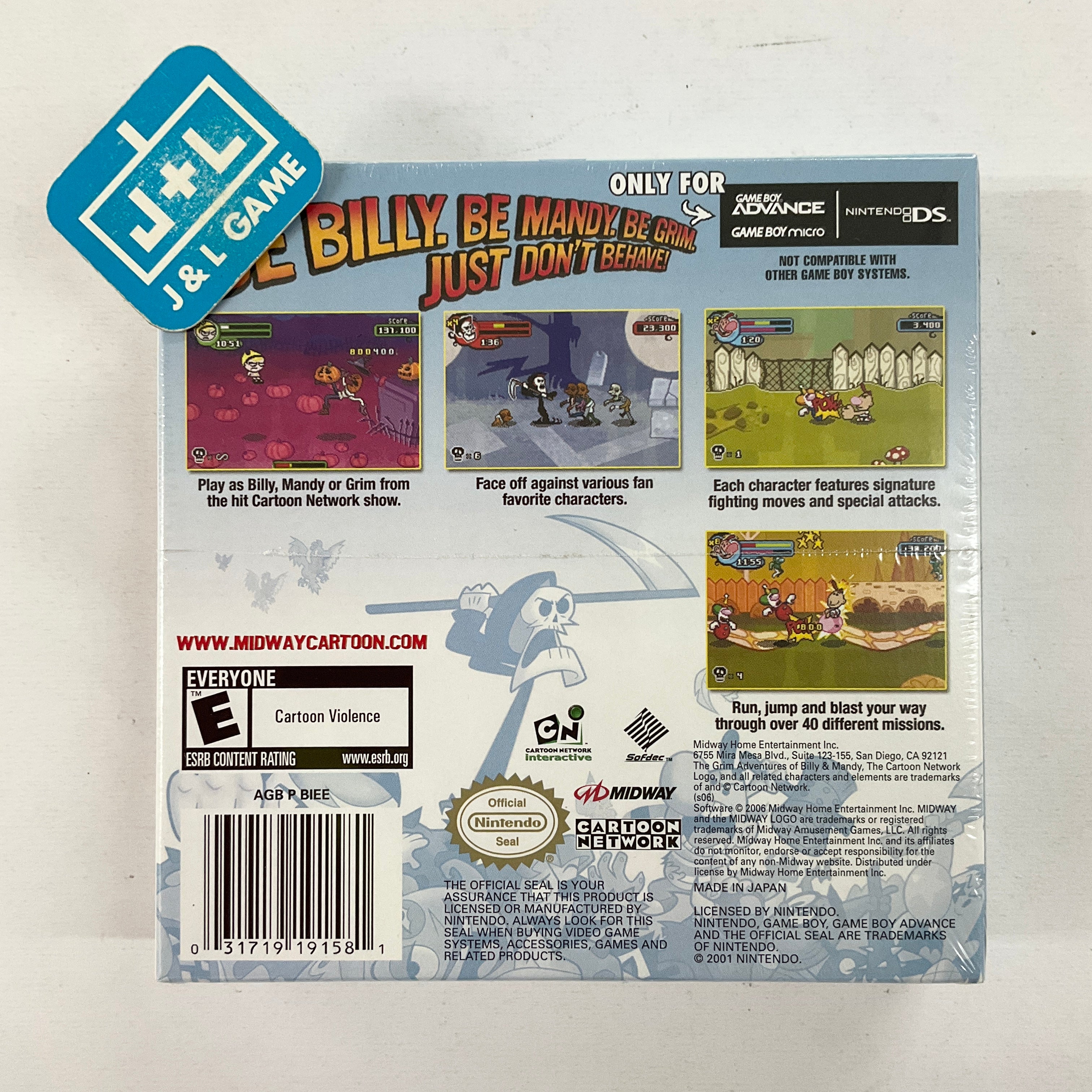 The Grim Adventures of Billy & Mandy - (GBA) Game Boy Advance Video Games Midway   