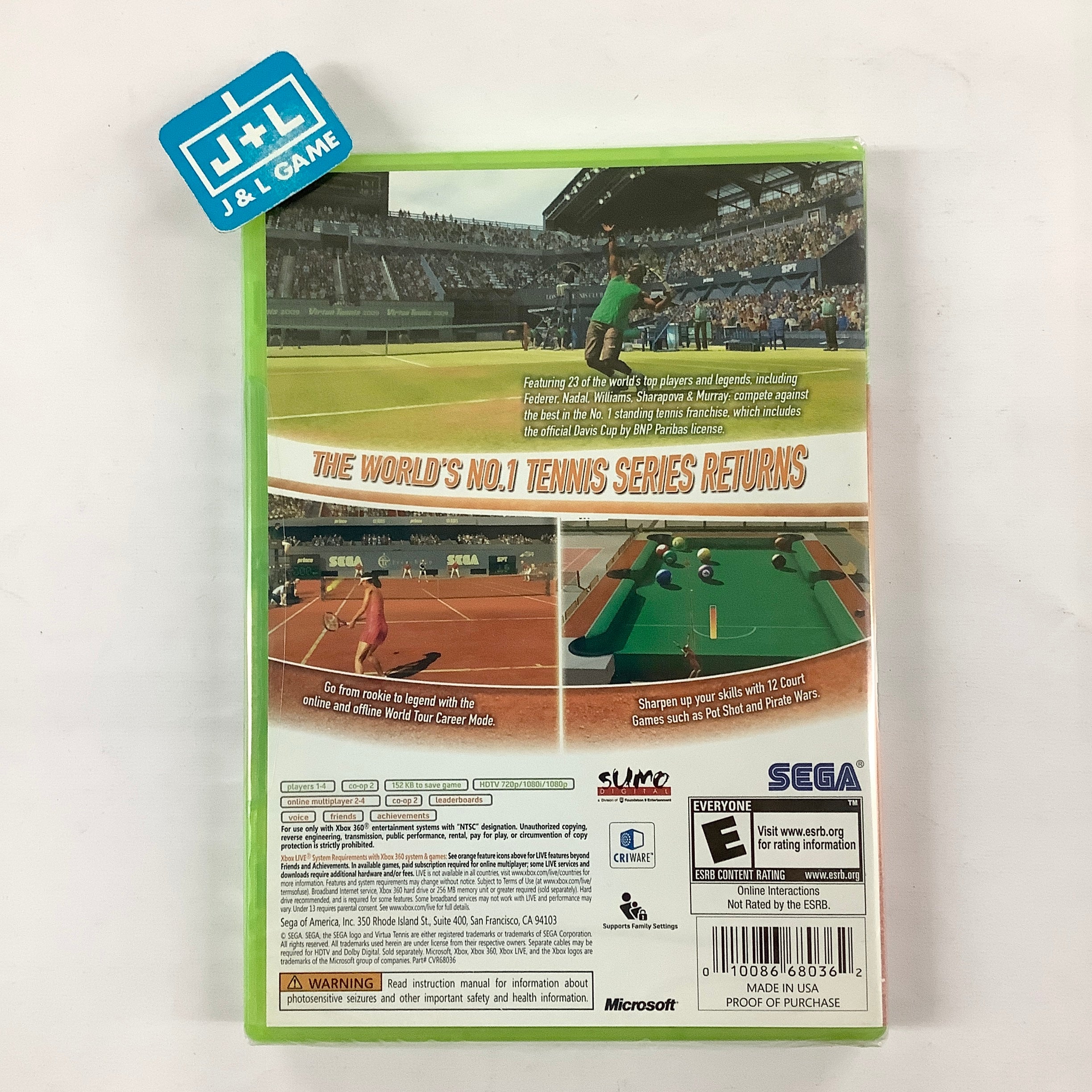 Virtua Tennis 2009 - Xbox 360 Video Games Sega   