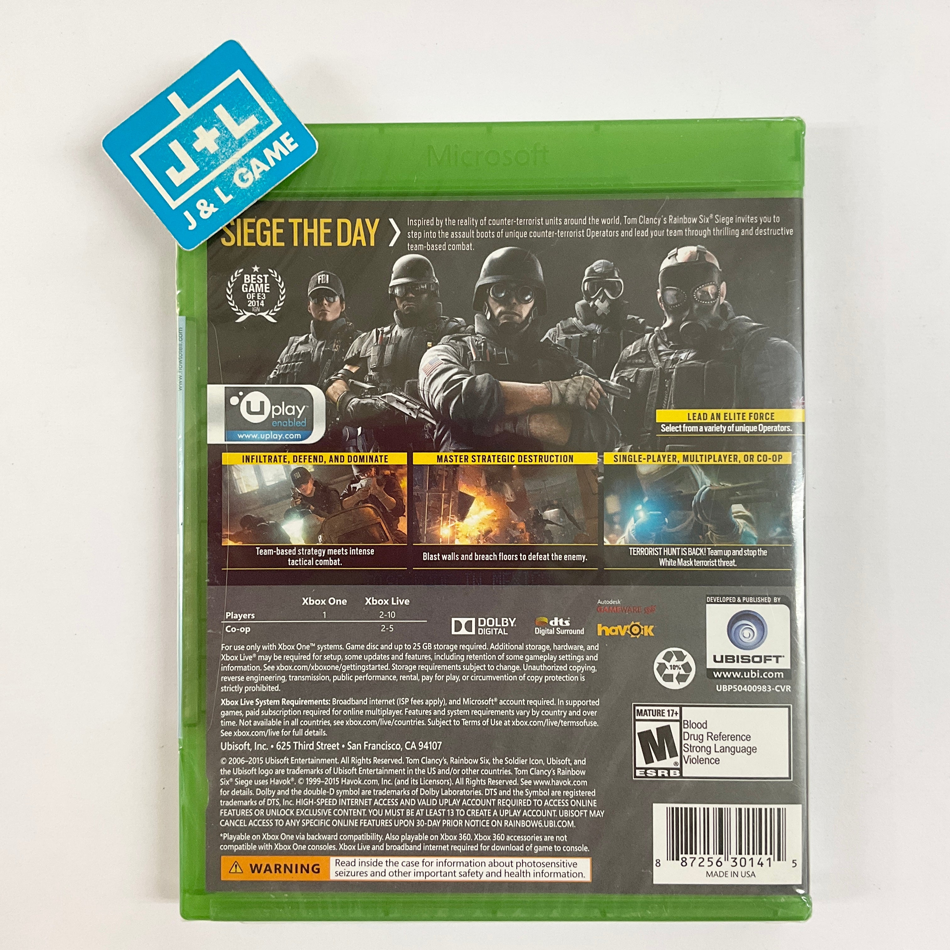 Tom Clancy's Rainbow Six Siege - (XB1) Xbox One Video Games Ubisoft   