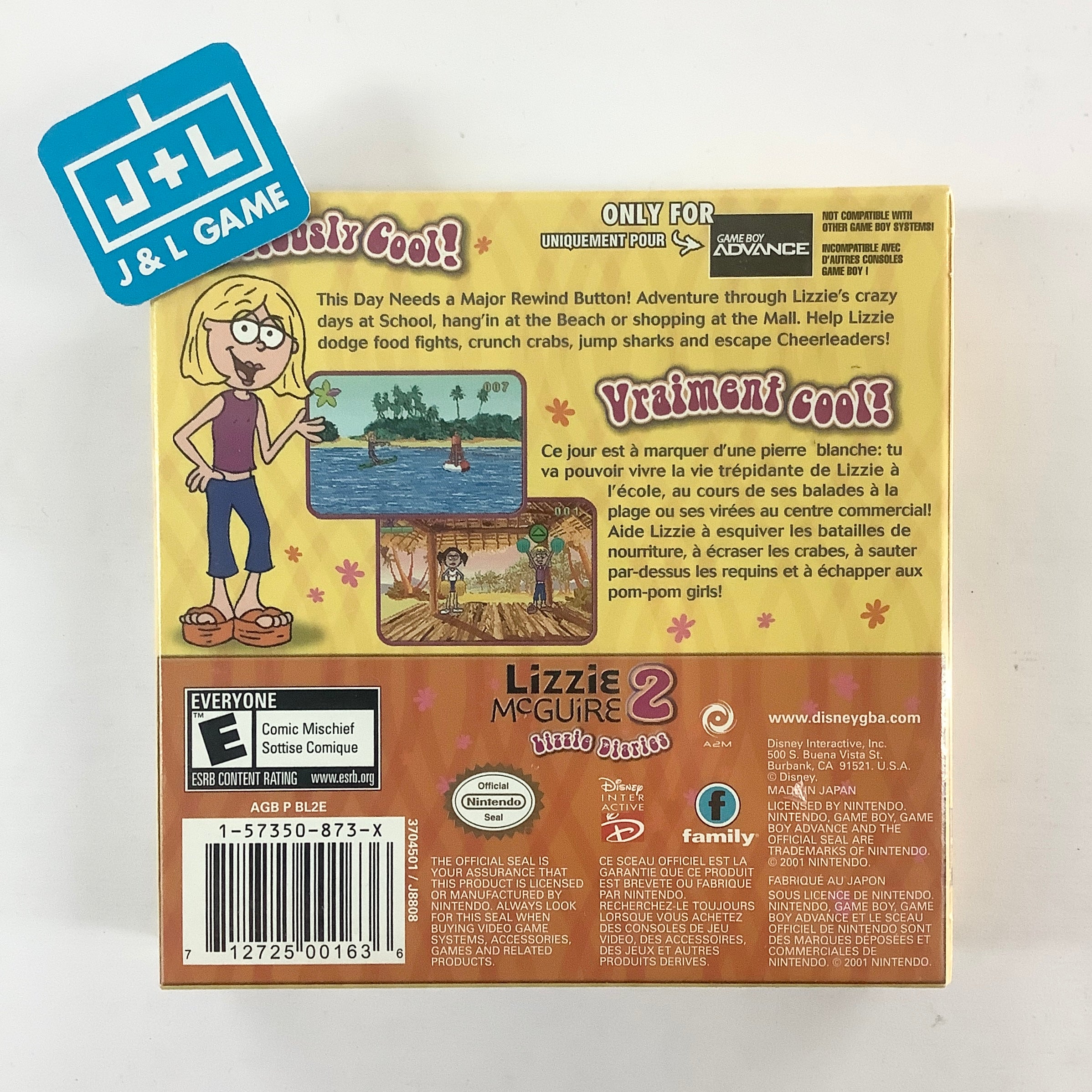 Lizzie McGuire 2: Lizzie Diaries - (GBA) Game Boy Advance Video Games Disney Interactive   