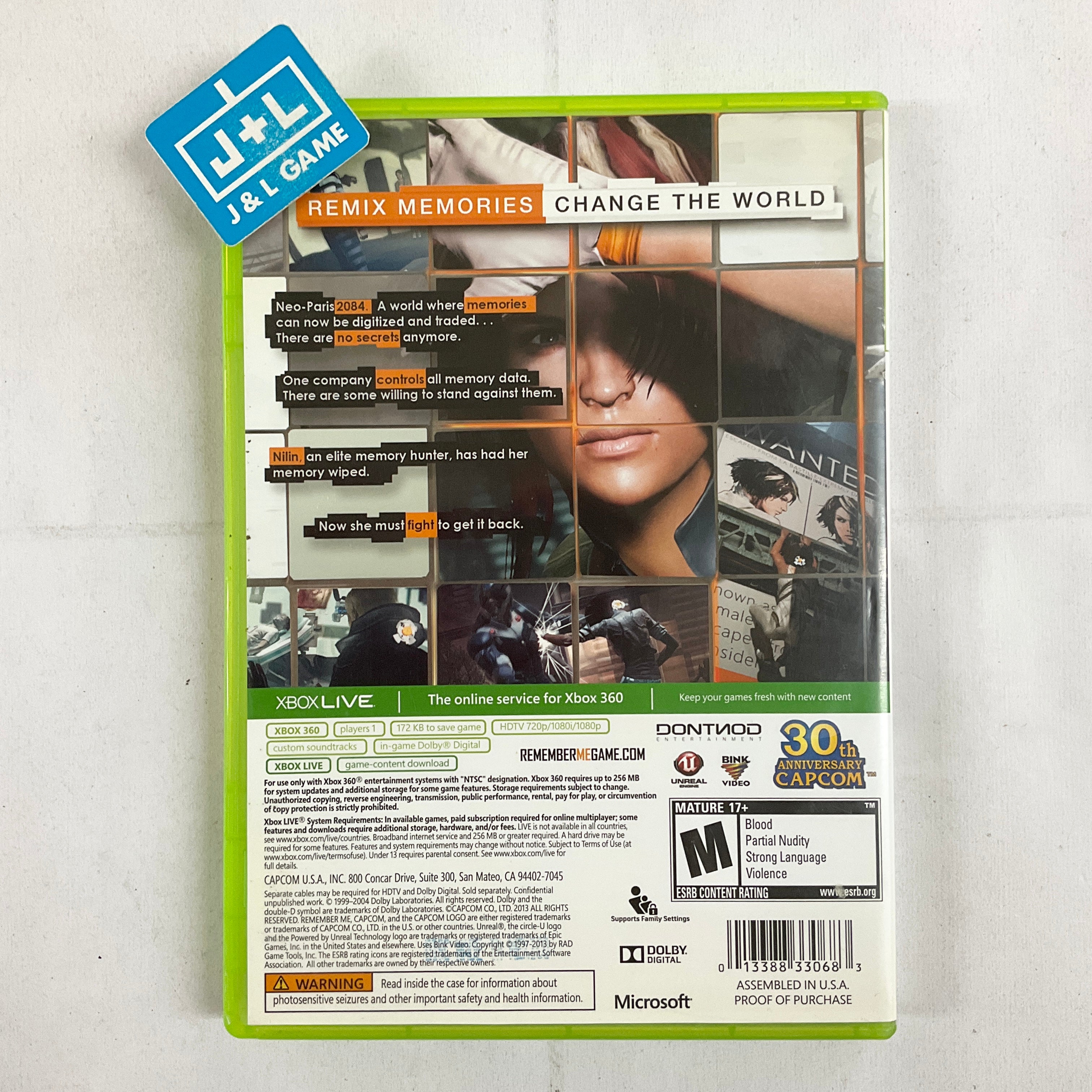 Remember Me - Xbox 360 [Pre-Owned] Video Games Capcom   