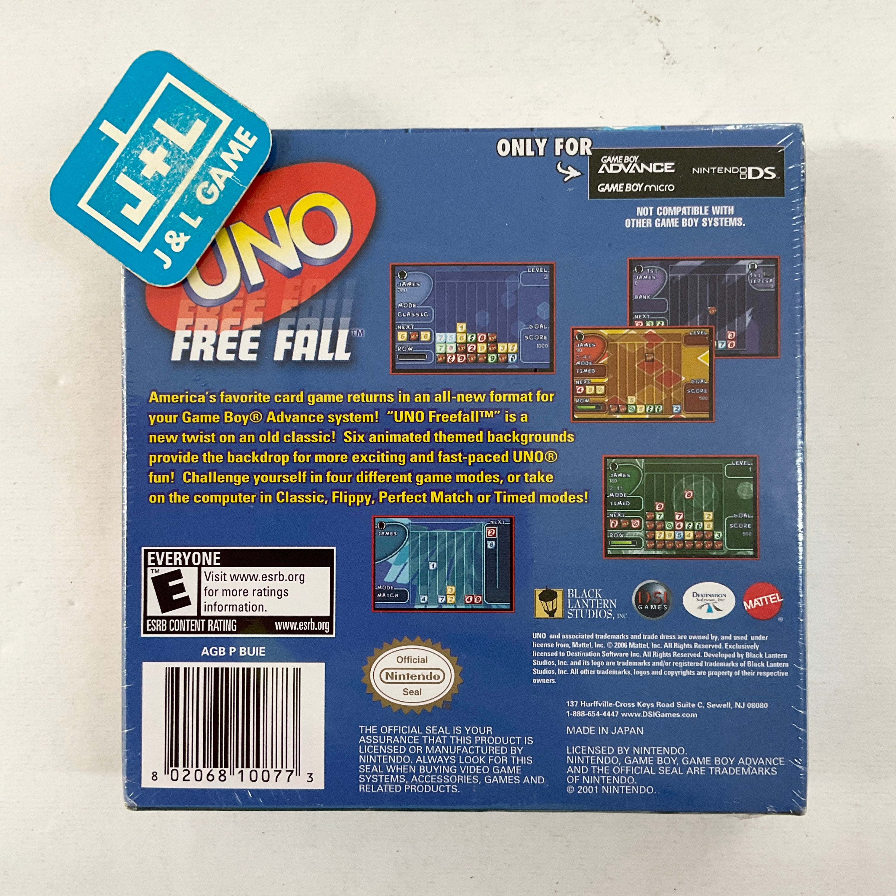 Uno Free Fall - (GBA) Game Boy Advance Video Games DSI Games   