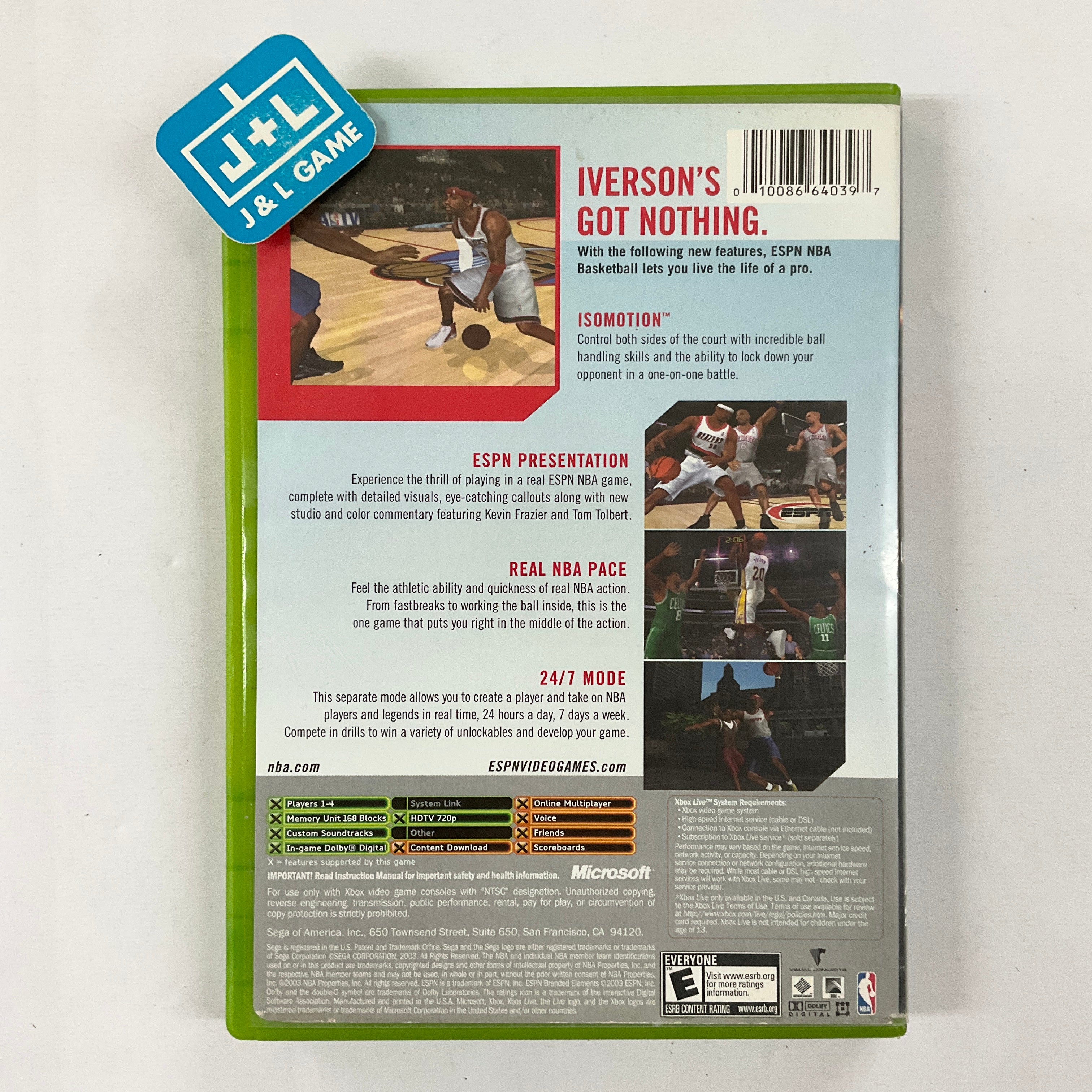 ESPN NBA Basketball - (XB) Xbox [Pre-Owned] Video Games 2K   