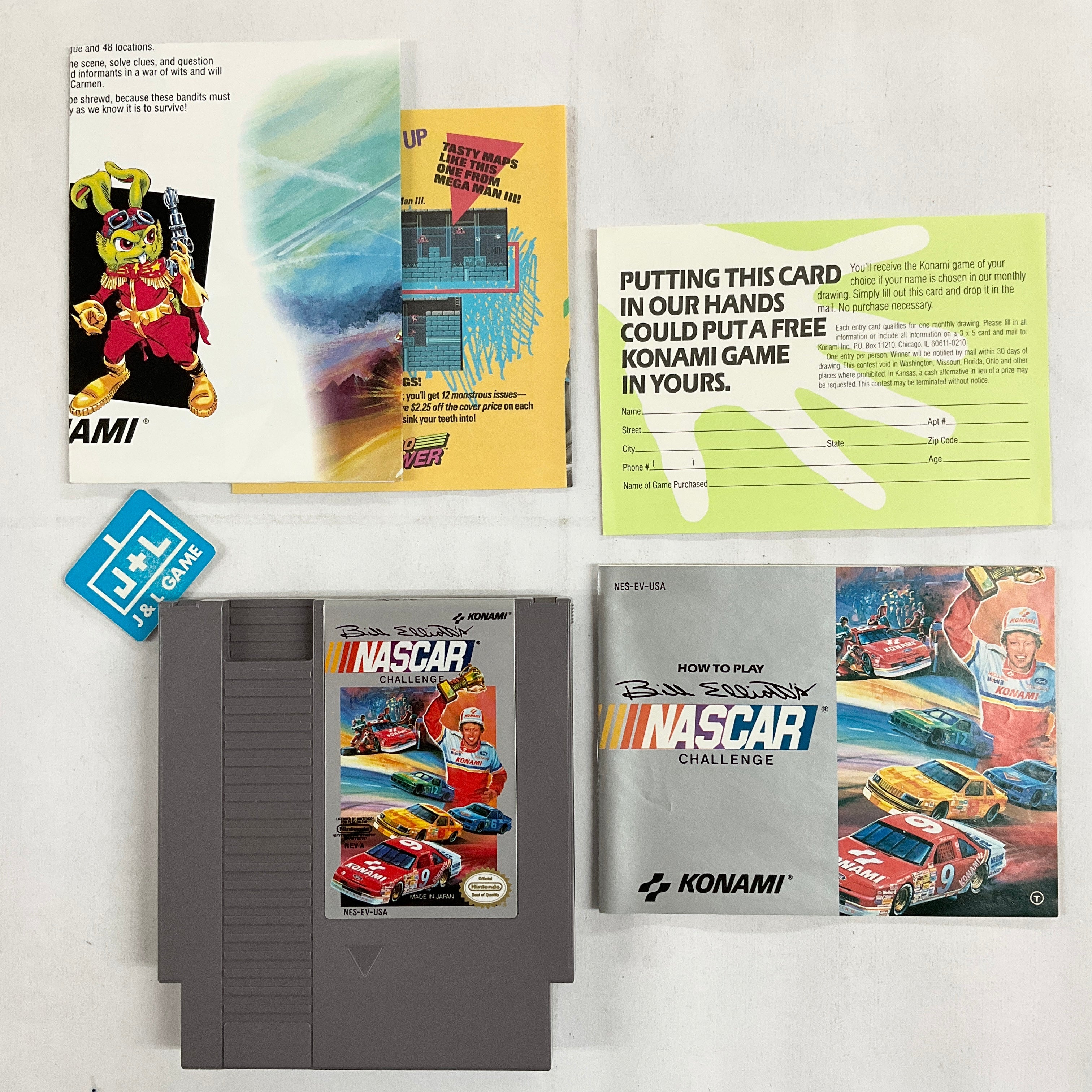 Bill Elliott's NASCAR Challenge - (NES) Nintendo Entertainment System [Pre-Owned] Video Games Konami   