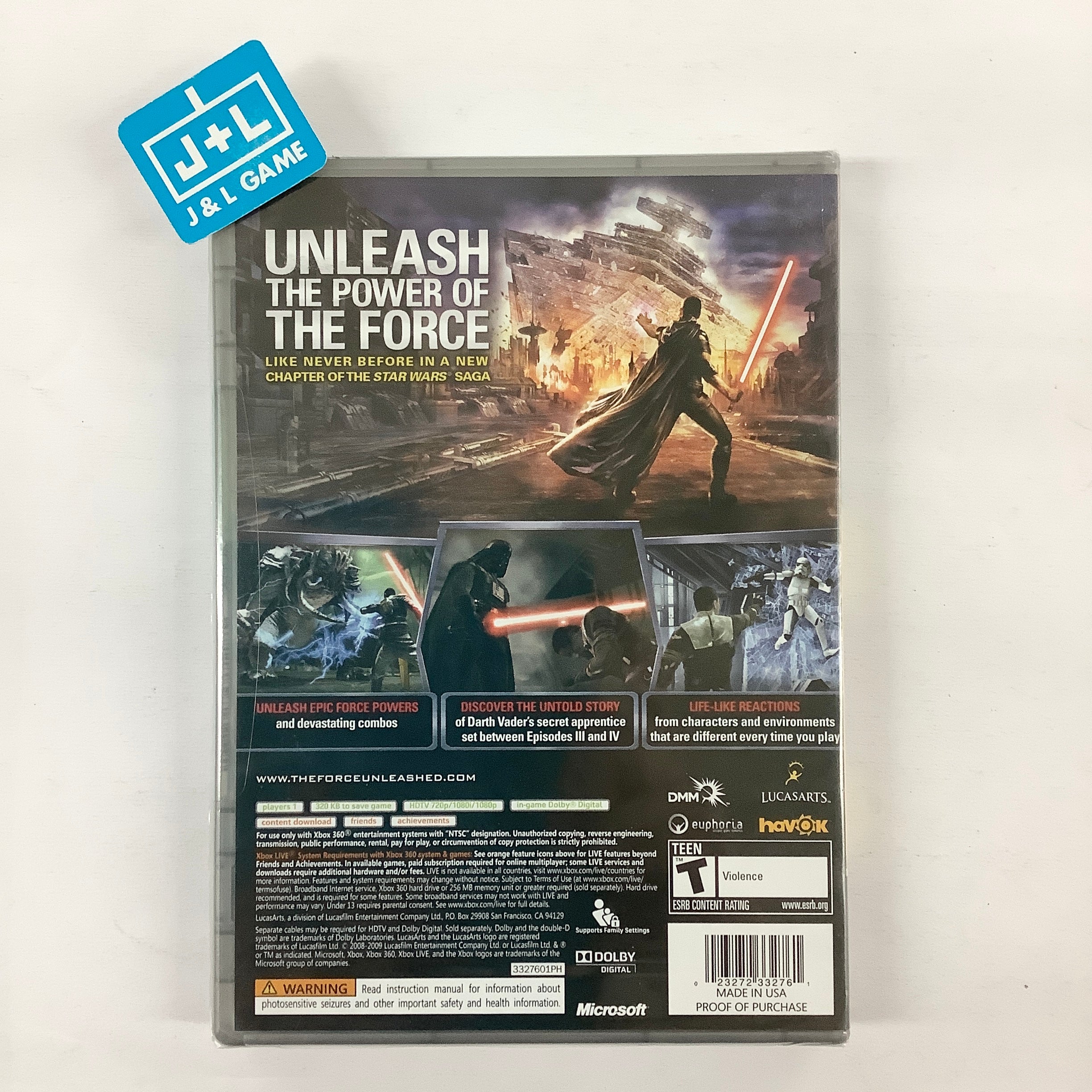 Star Wars The Force Unleashed (Platinum Hits) - Xbox 360 Video Games LucasArts   