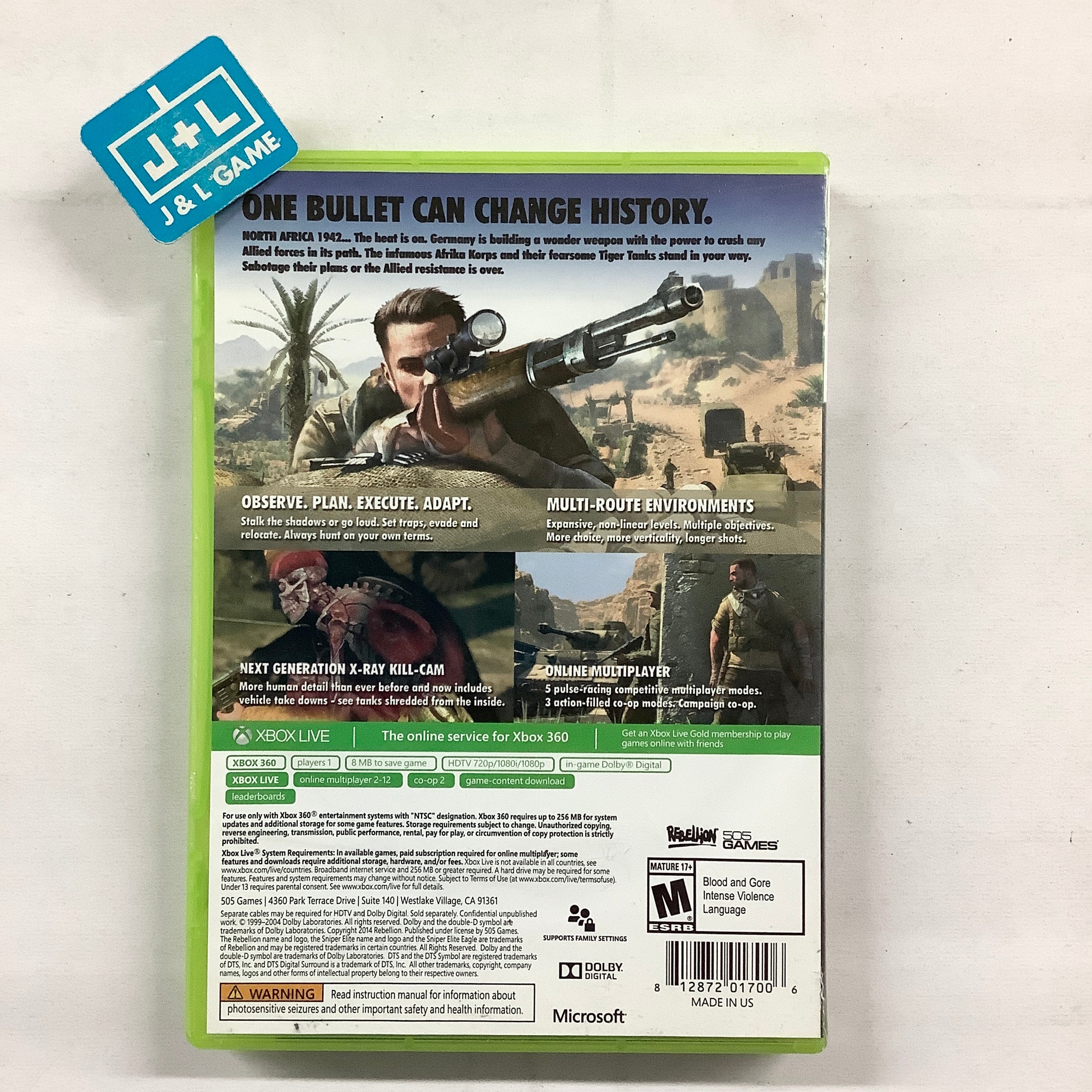 Sniper Elite III - Xbox 360 [Pre-Owned] Video Games 505 Games   