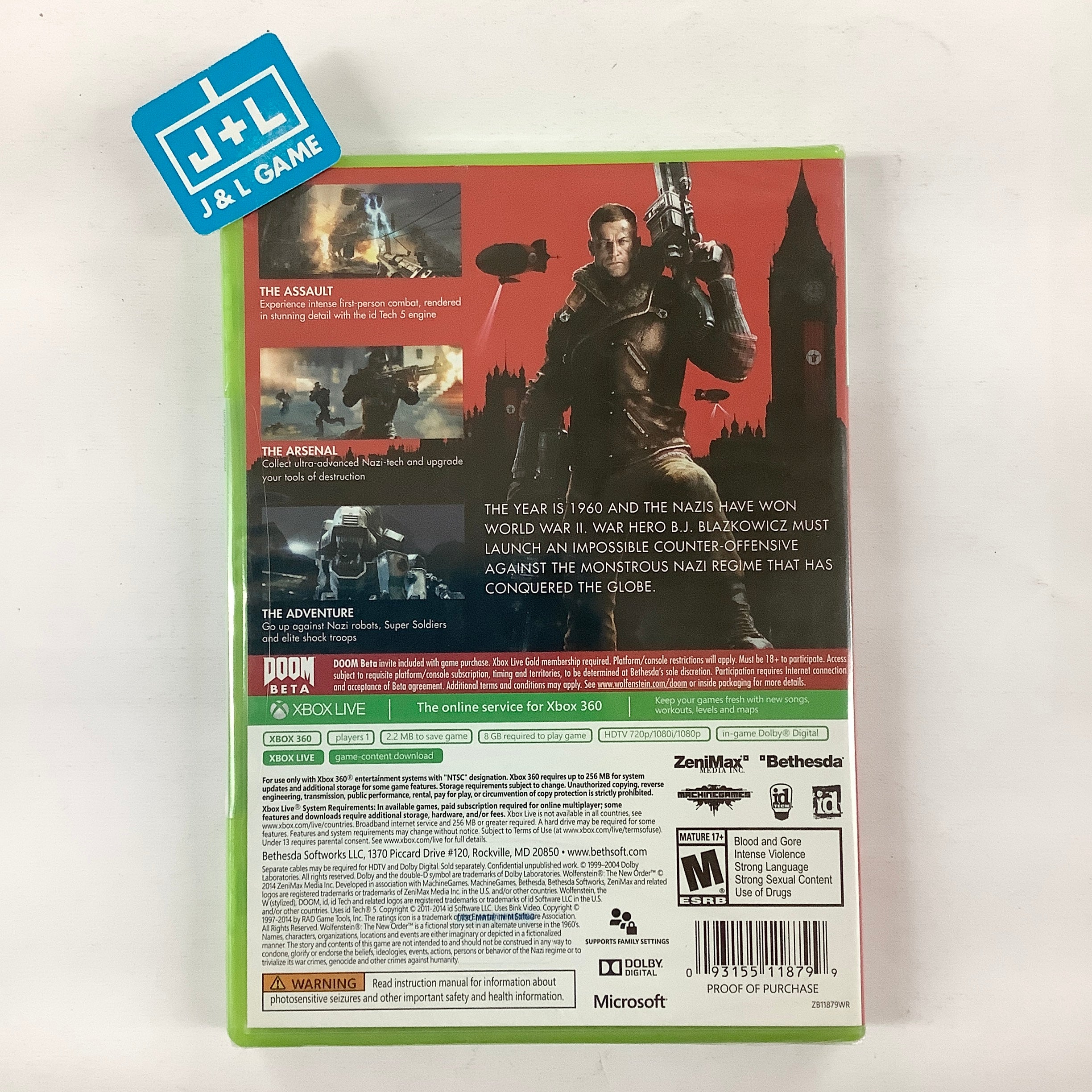 Wolfenstein: The New Order - Xbox 360 Video Games Bethesda Softworks   