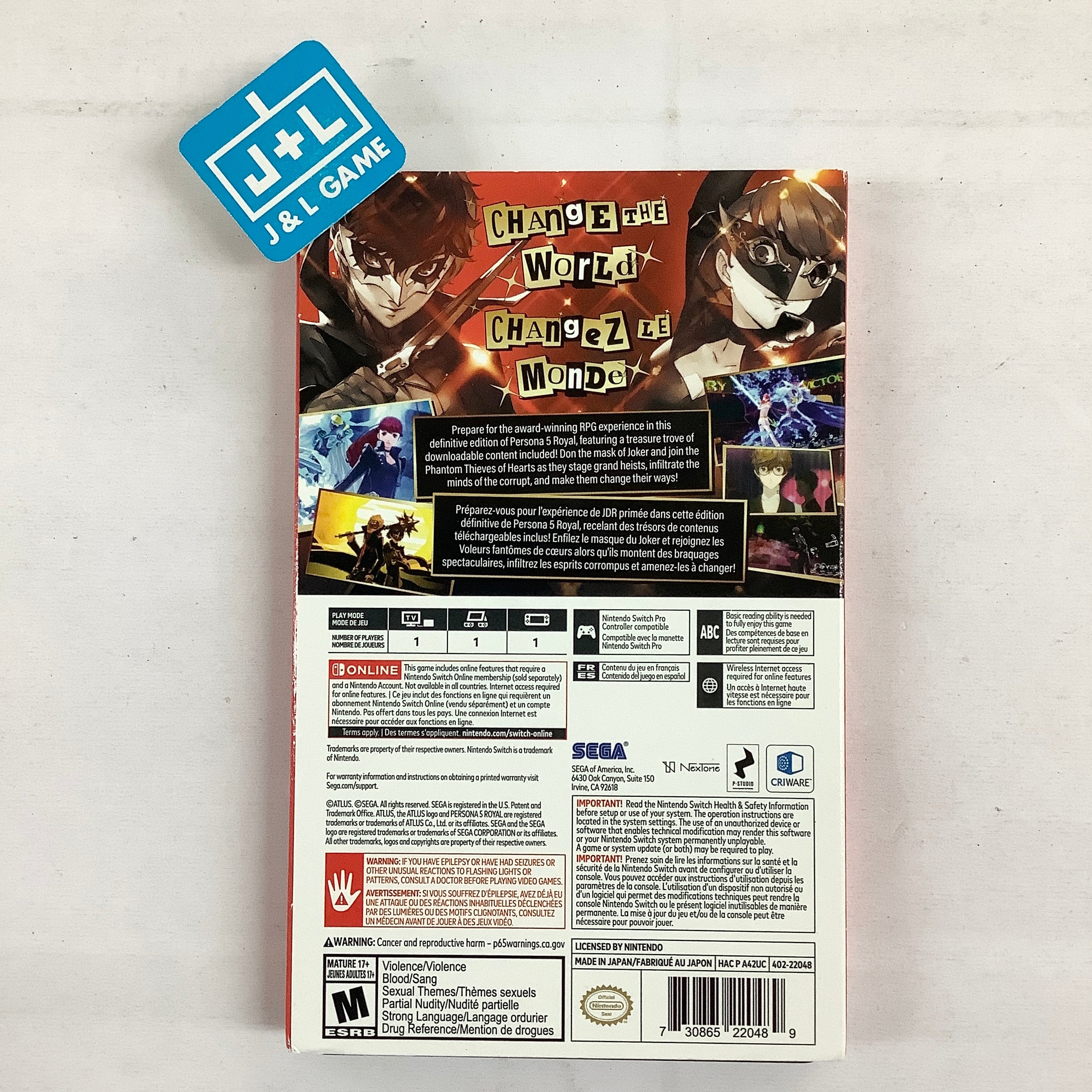 Persona 5 Royal: Steelbook Launch Edition - (NSW) Nintendo Switch [Pre-Owned] Video Games SEGA   