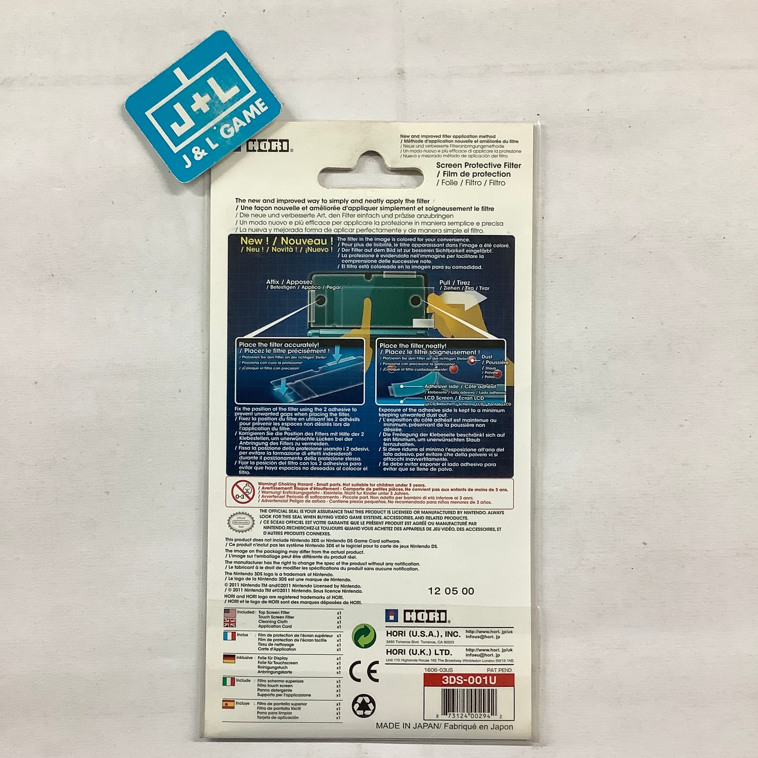 HORI Nintendo 3DS Screen Protective Filter - Nintendo 3DS Accessories HORI   