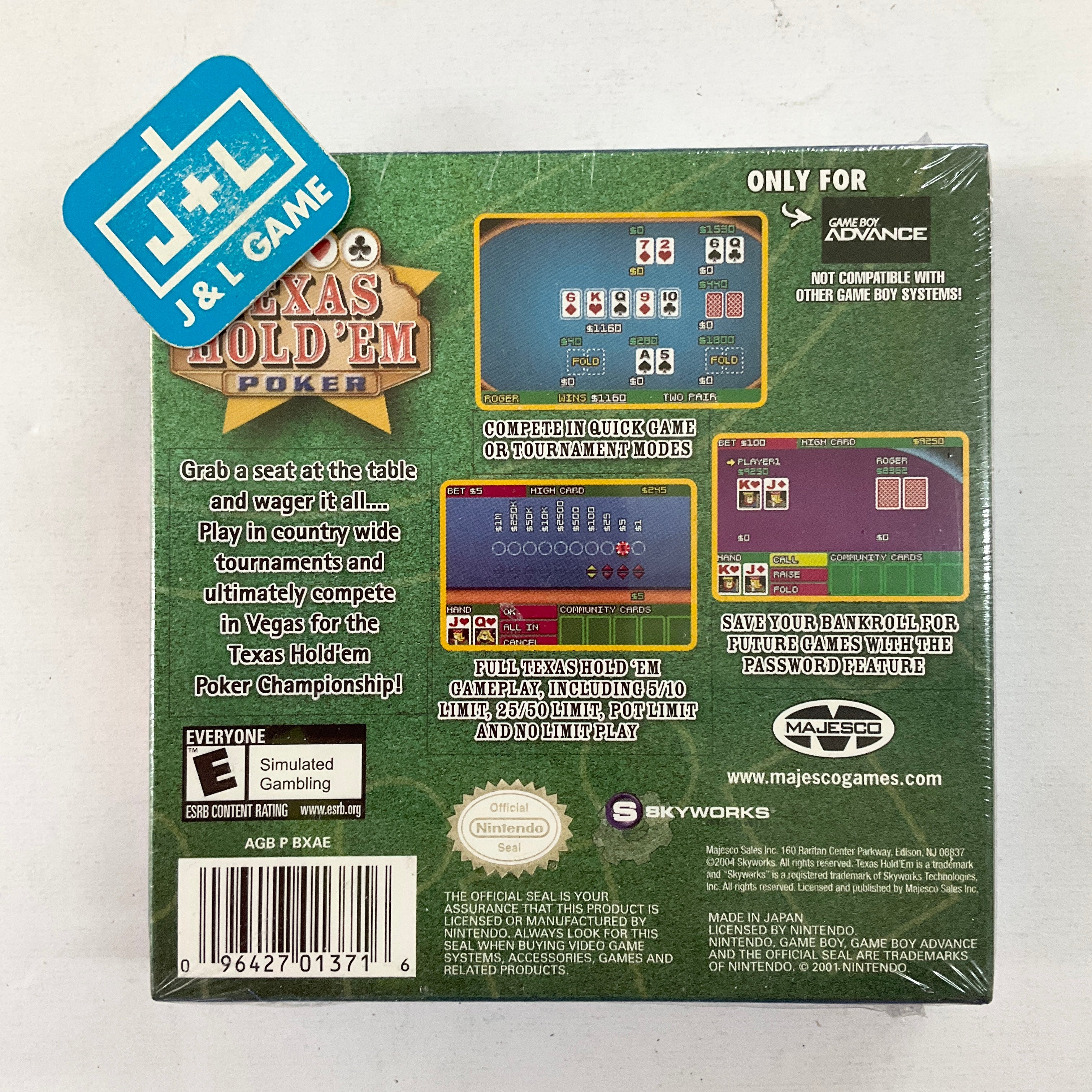 Texas Hold 'Em Poker - (GBA) Game Boy Advance Video Games Majesco   