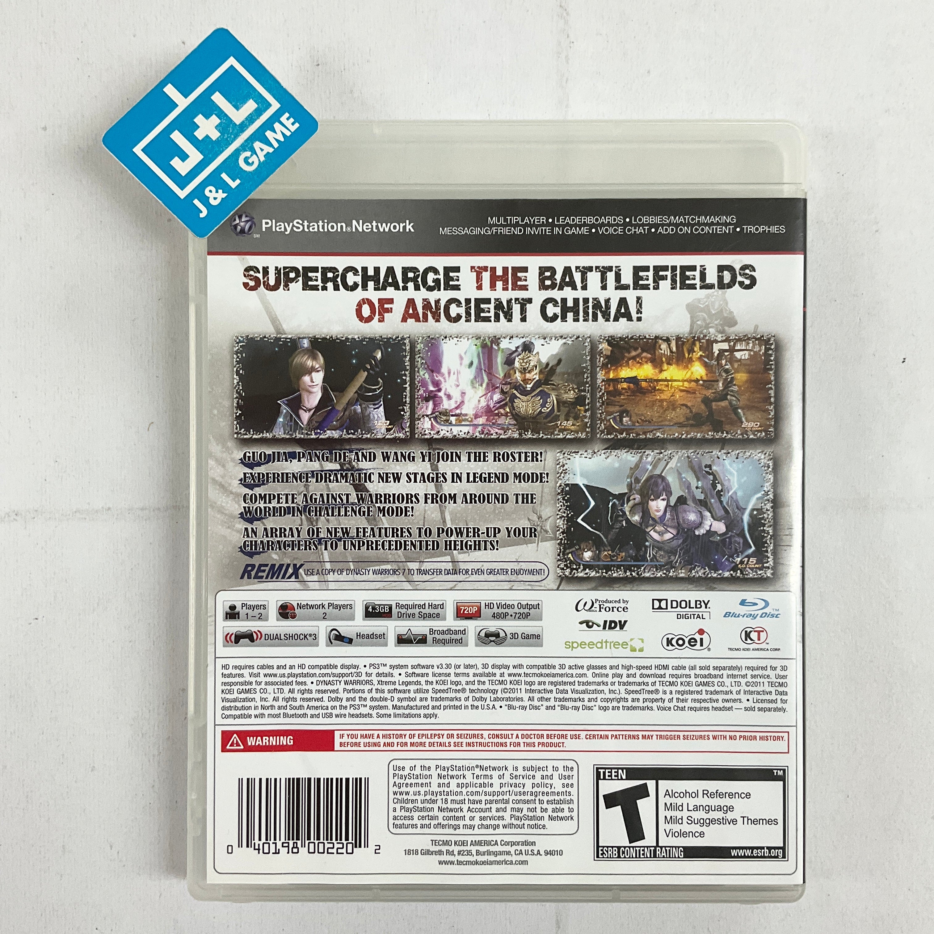 Dynasty Warriors 7: Xtreme Legends - (PS3) PlayStation 3 [Pre-Owned] Video Games Koei Tecmo Games   