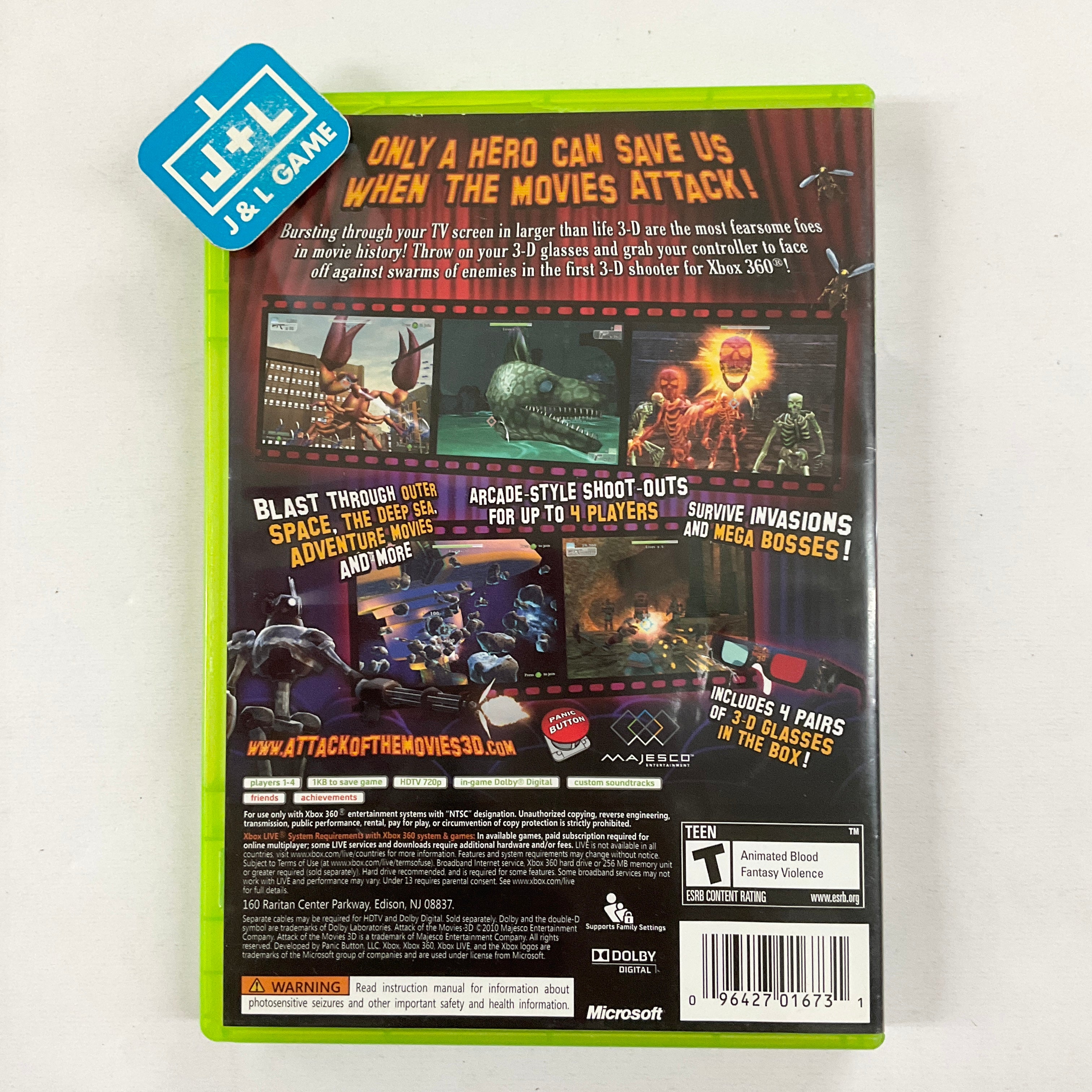 Attack of the Movies 3D - Xbox 360 [Pre-Owned] Video Games Majesco   