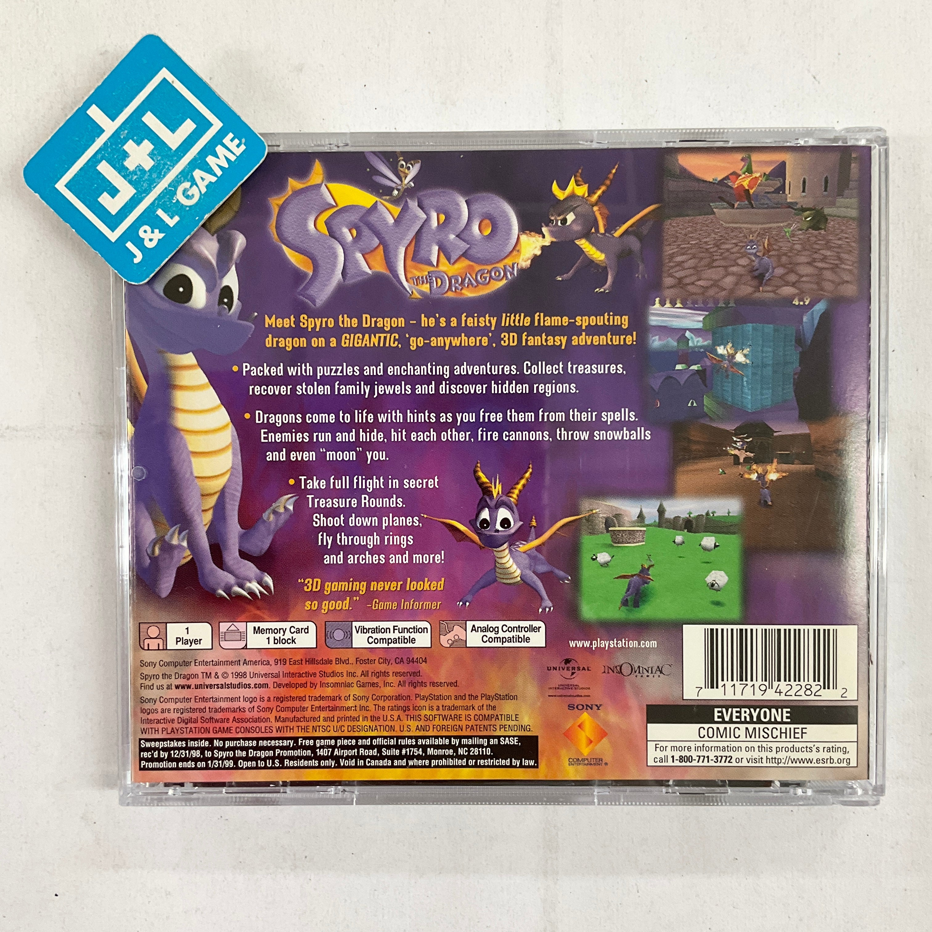 Spyro the Dragon - (PS1) PlayStation 1 [Pre-Owned] Video Games SCEA   