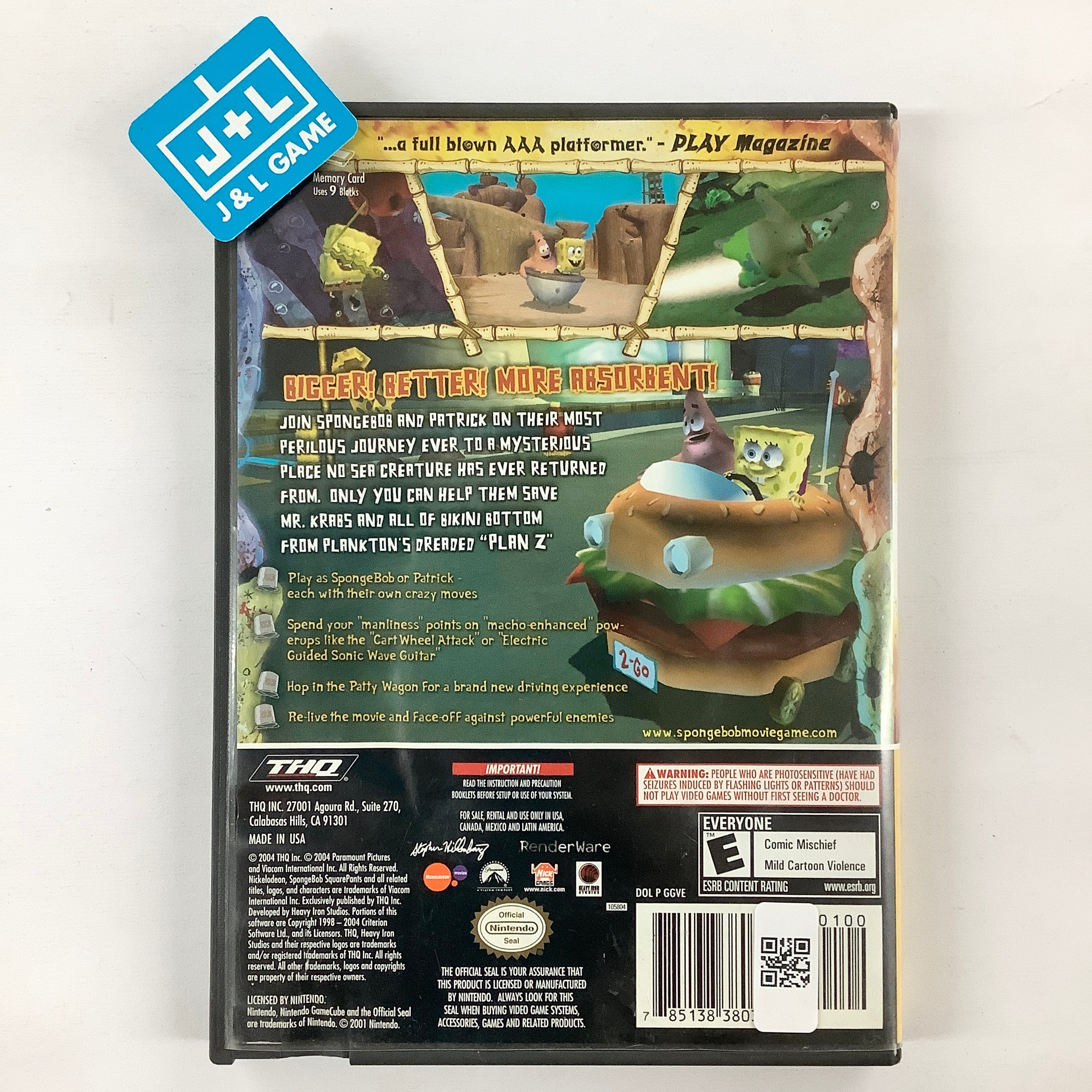 The SpongeBob SquarePants Movie (Player's Choice) - (GC) GameCube [Pre-Owned] Video Games THQ   