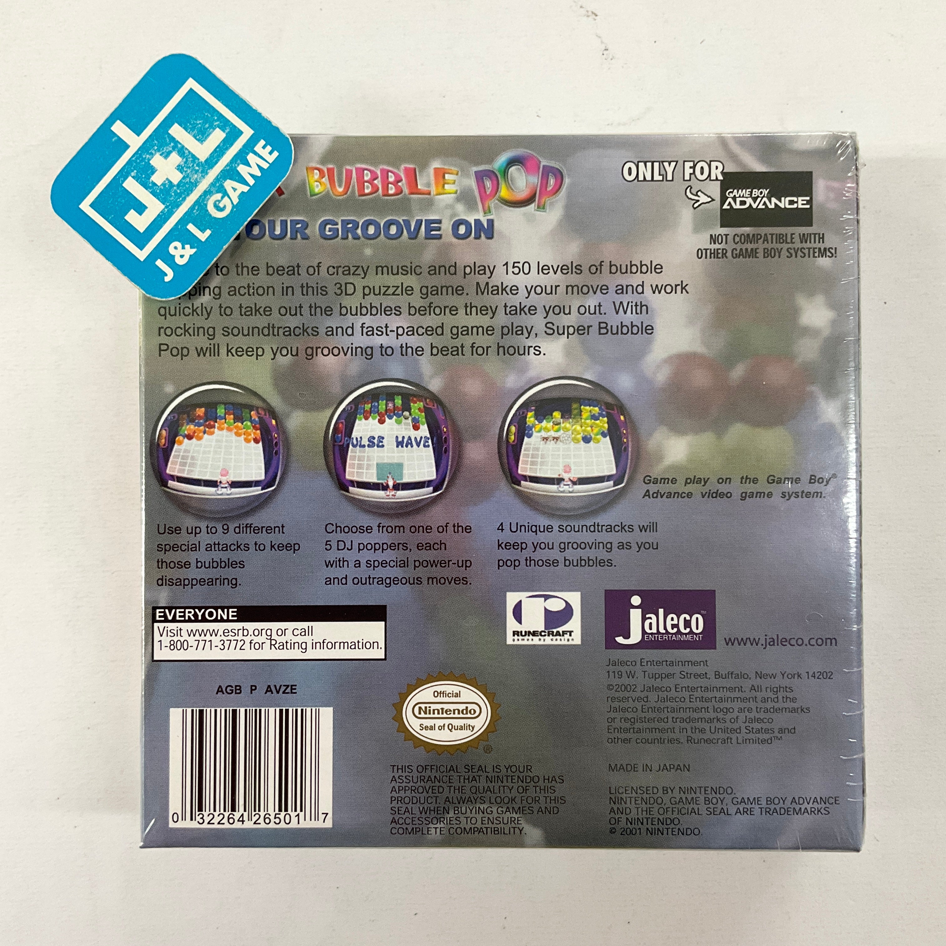 Super Bubble Pop - (GBA) Game Boy Advance Video Games Jaleco Entertainment   