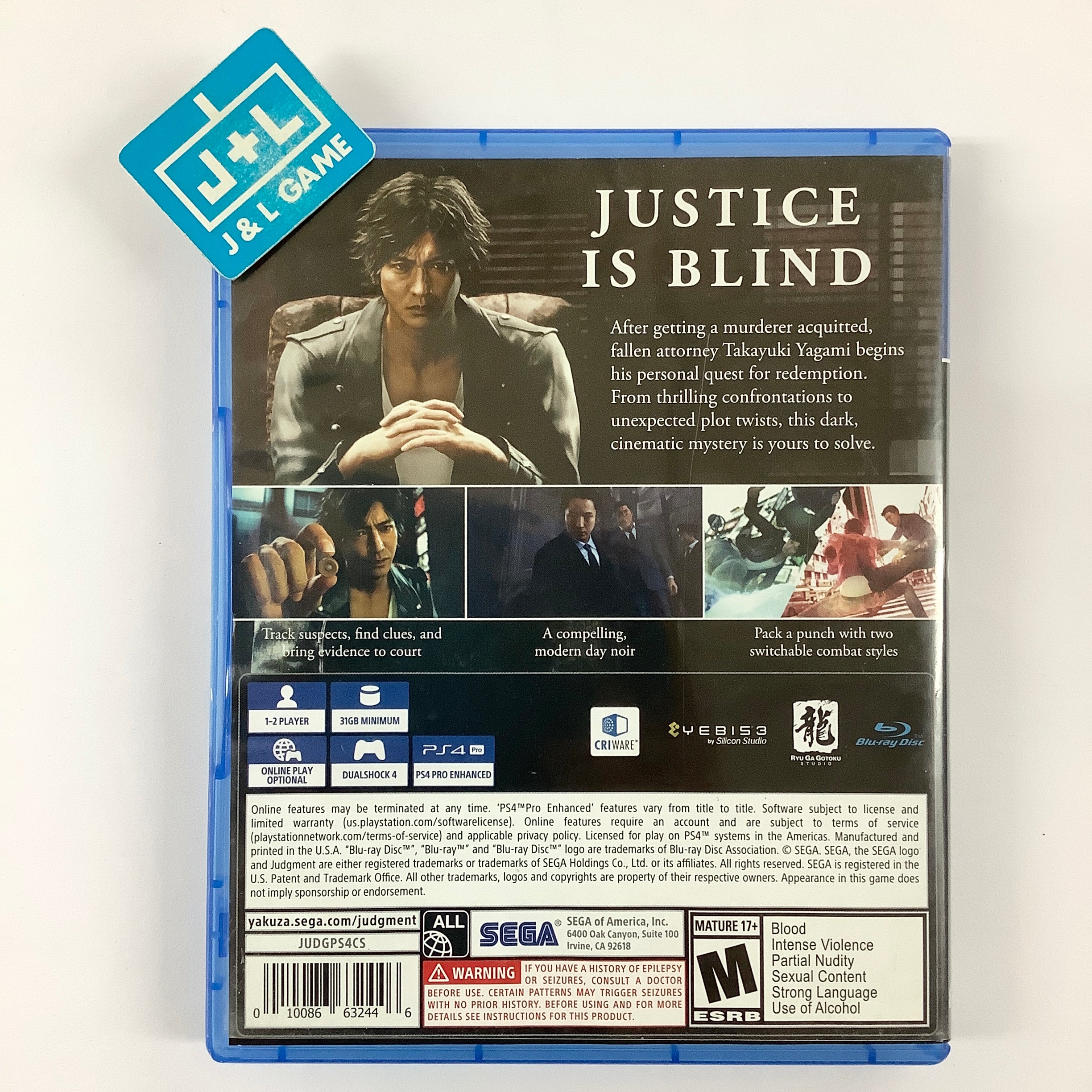 Judgment - (PS4) PlayStation 4 [Pre-Owned] Video Games Sega   