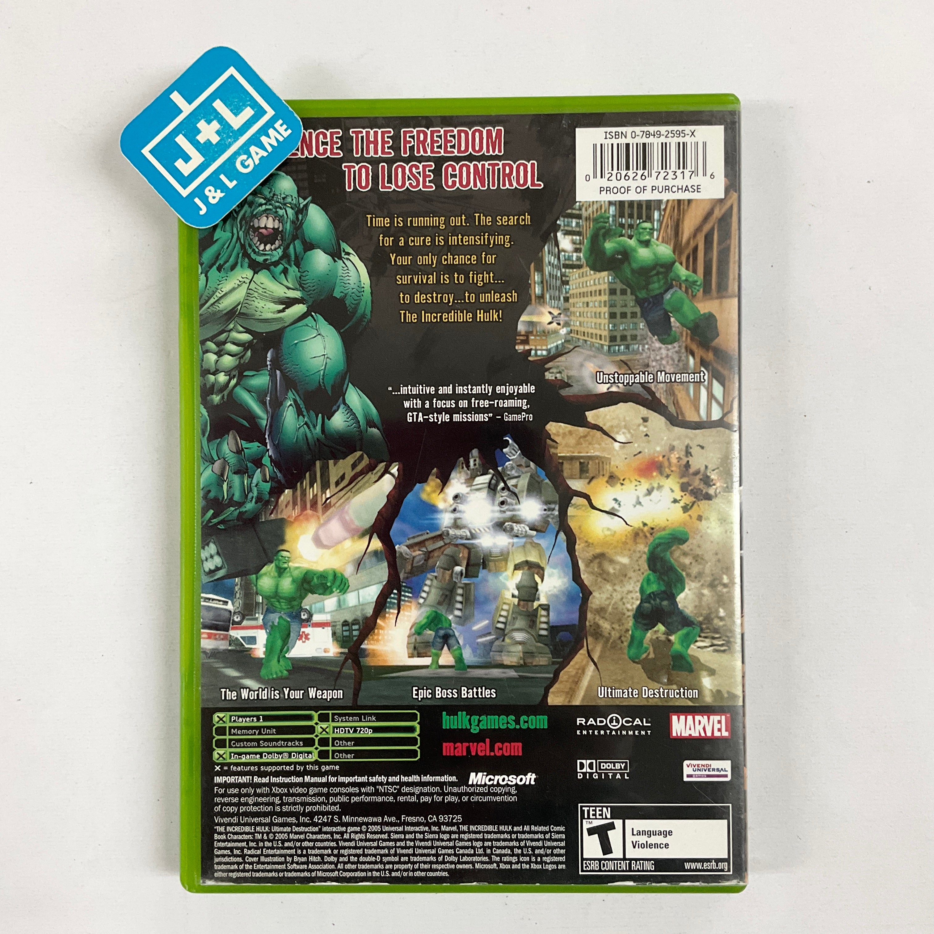 The Incredible Hulk: Ultimate Destruction - (XB) Xbox [Pre-Owned] Video Games VU Games   