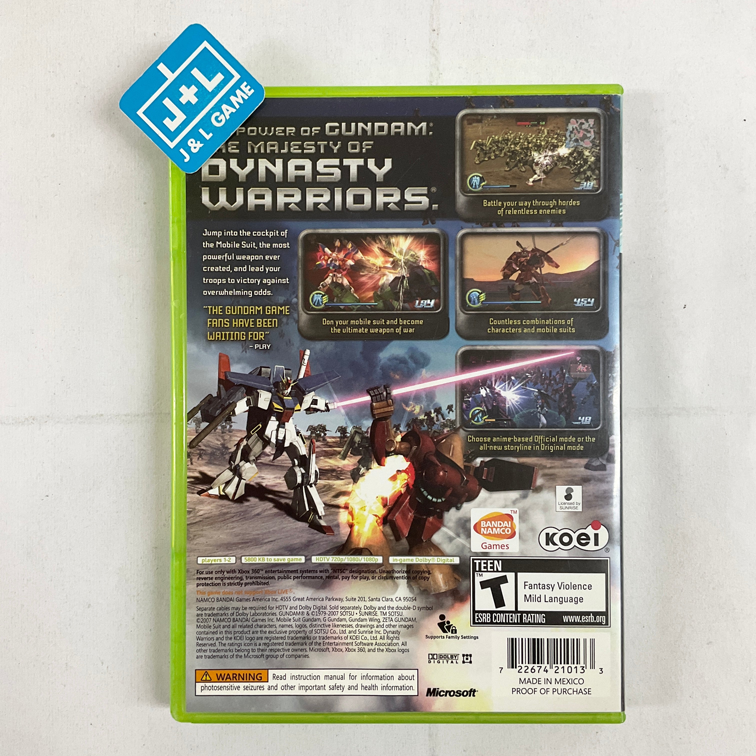 Dynasty Warriors: Gundam - Xbox 360 [Pre-Owned] Video Games Namco Bandai Games   