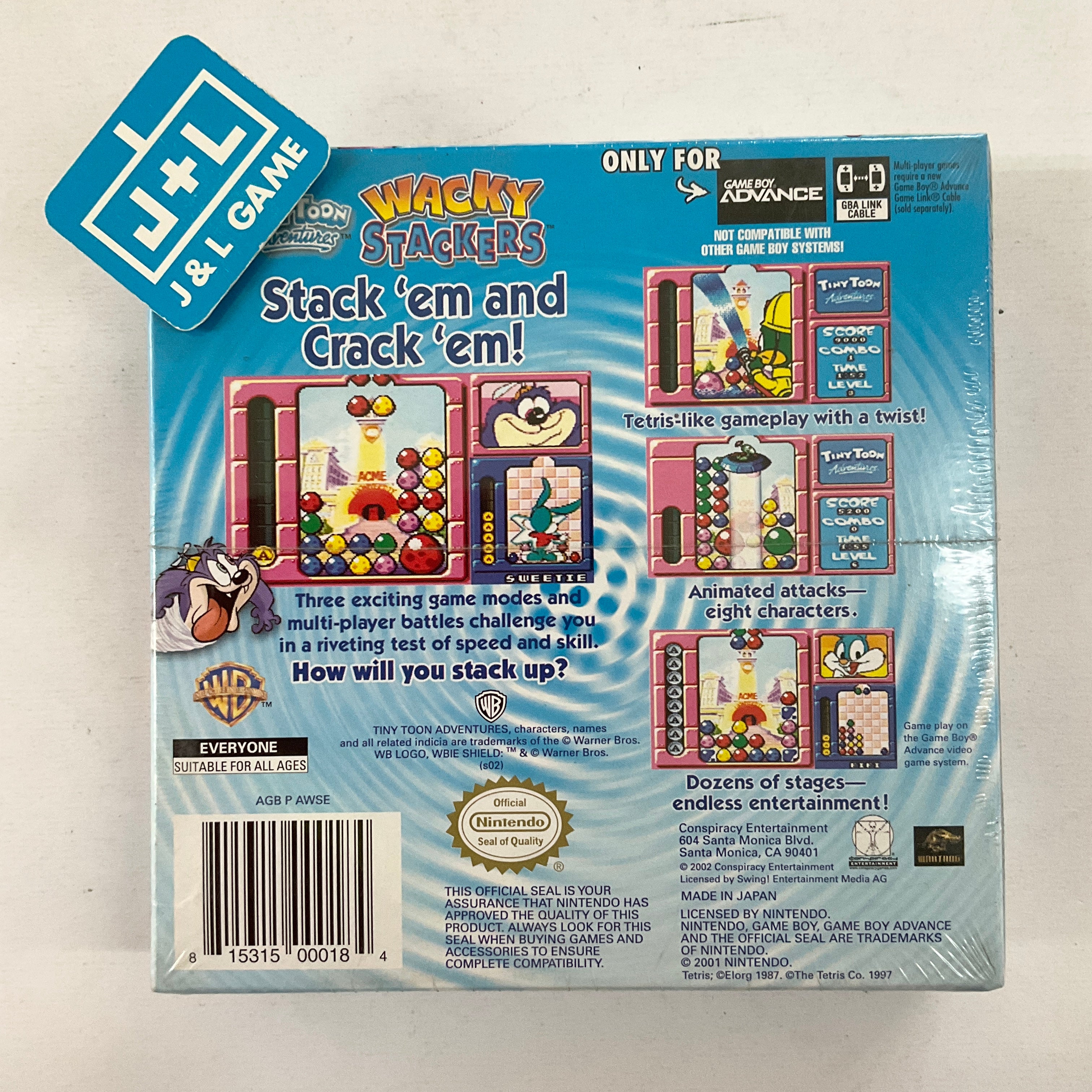 Tiny Toon Adventures: Wacky Stackers - (GBA) Game Boy Advance Video Games Conspiracy Entertainment   