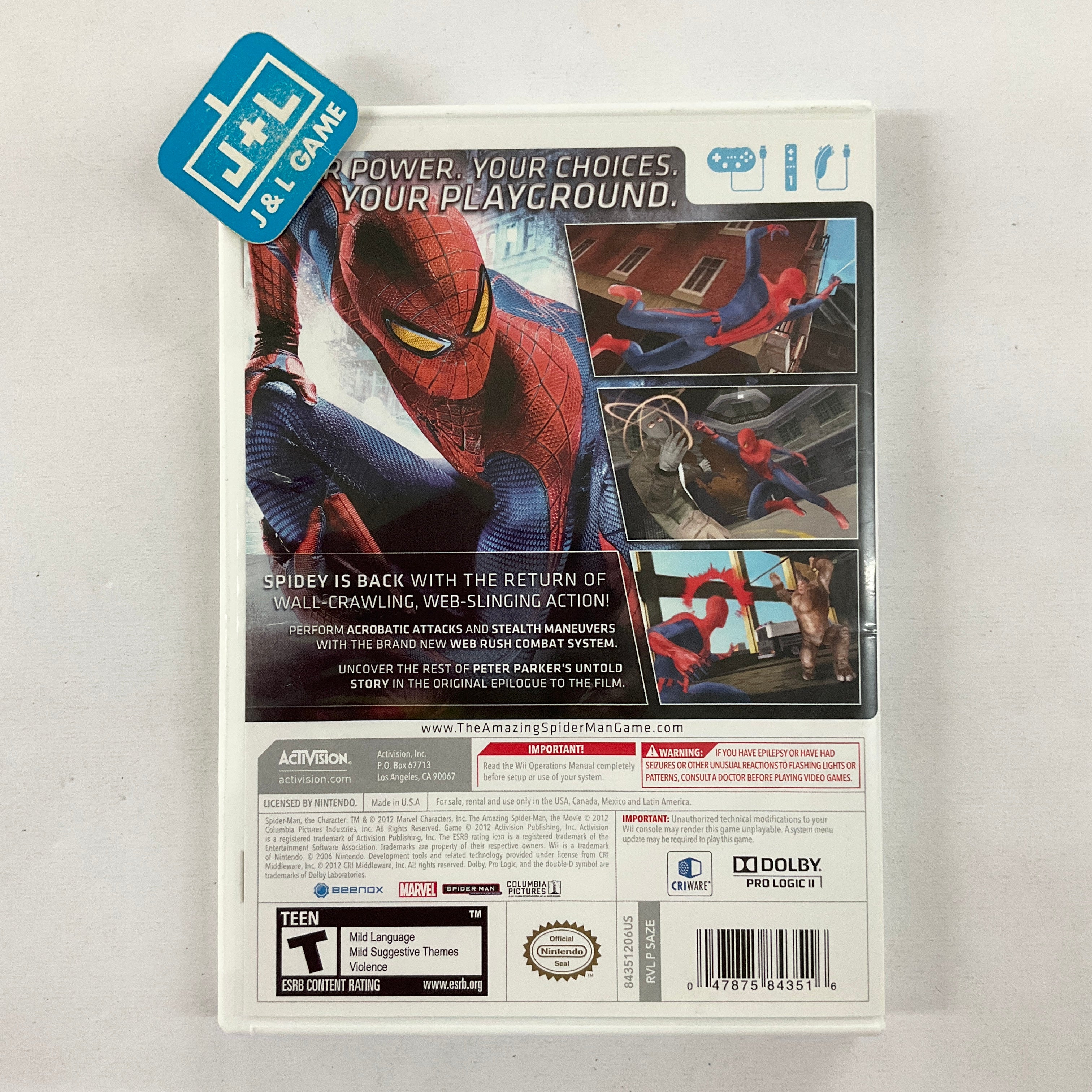 The Amazing Spider-Man - Nintendo Wii [Pre-Owned] Video Games Activision   