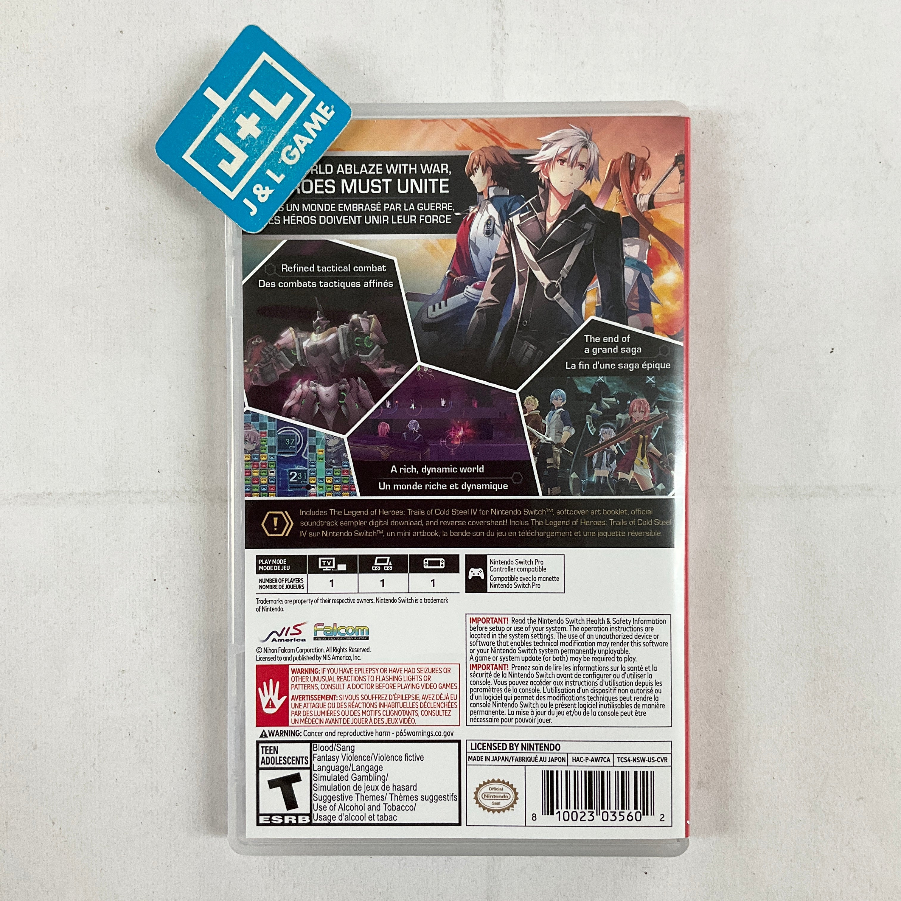 The Legend of Heroes: Trails of Cold Steel IV (Frontline Edition) - (NSW) Nintendo Switch [Pre-Owned] Video Games NIS America   