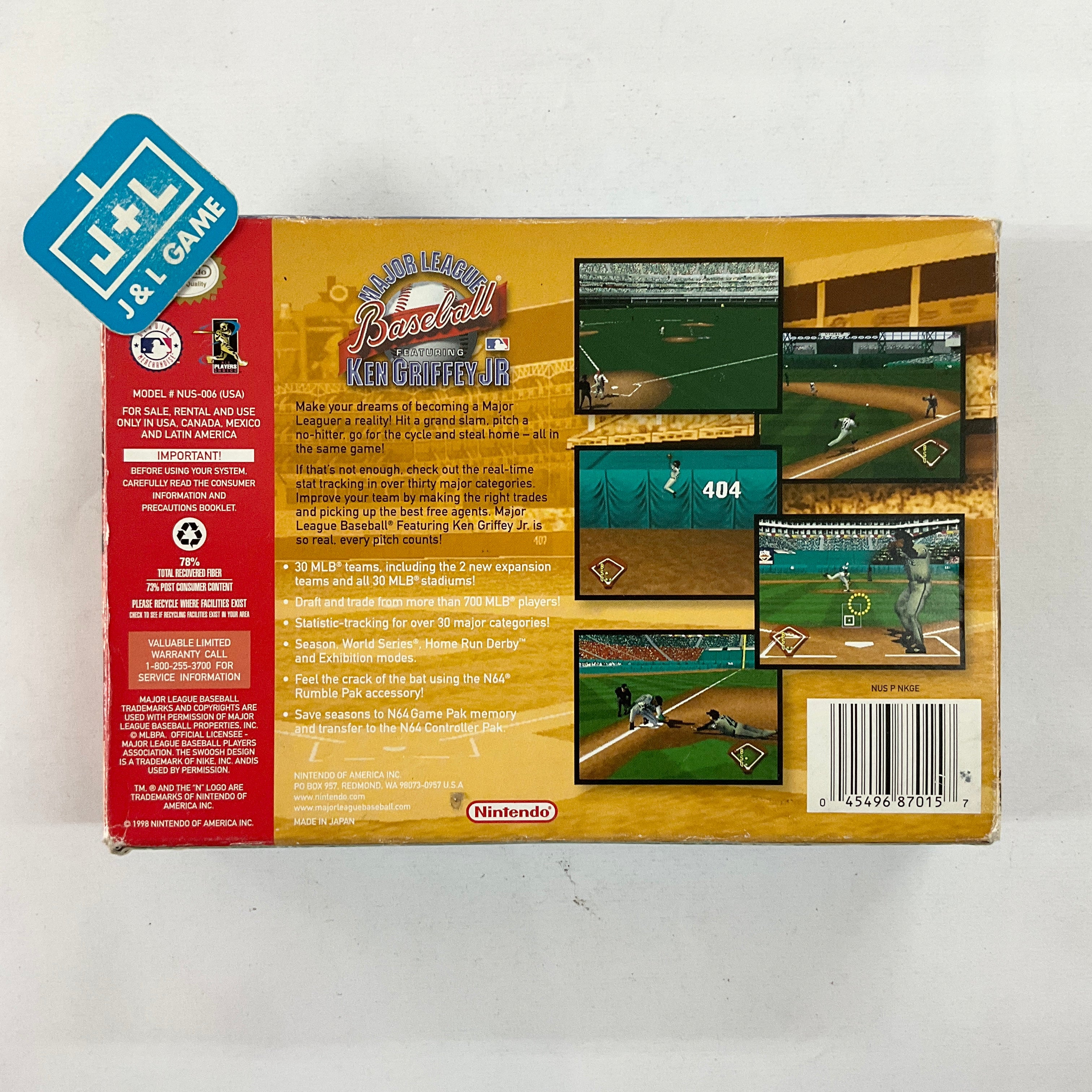 Major League Baseball Featuring Ken Griffey, Jr. - (N64) Nintendo 64 [Pre-Owned] Video Games Nintendo   