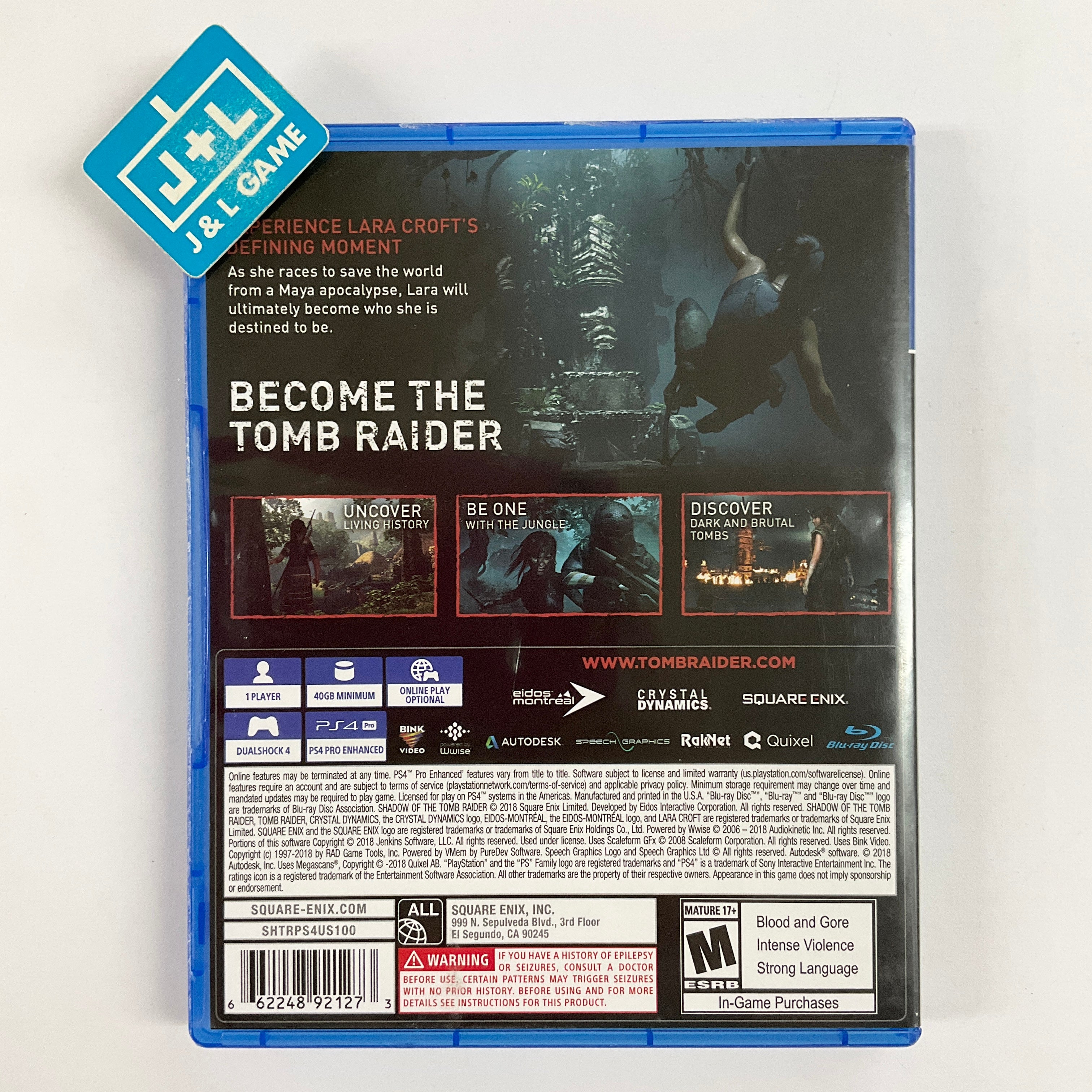 Shadow of the Tomb Raider - (PS4) PlayStation 4 [Pre-Owned] Video Games Square Enix   