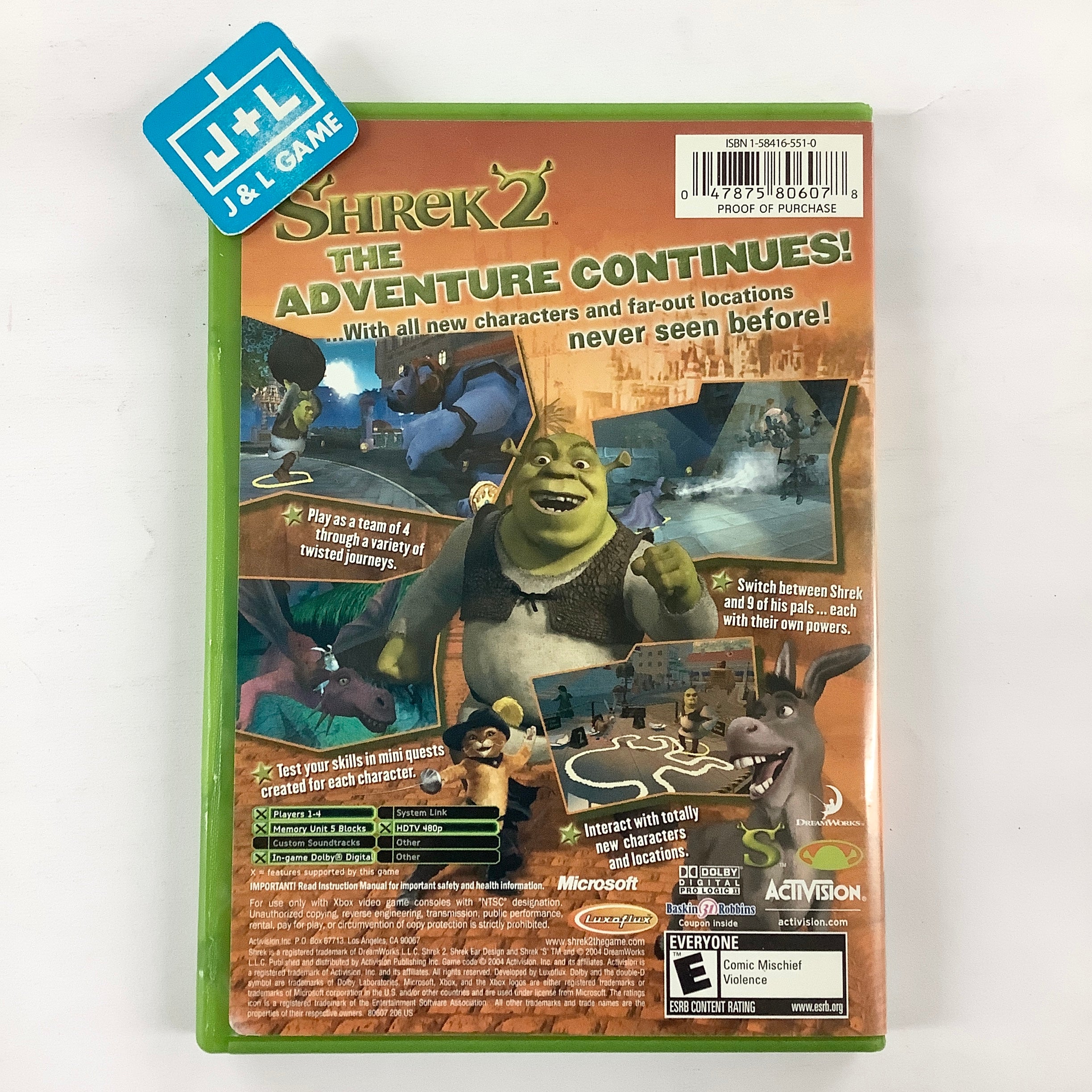 Shrek 2 - (XB) Xbox [Pre-Owned] Video Games Activision   