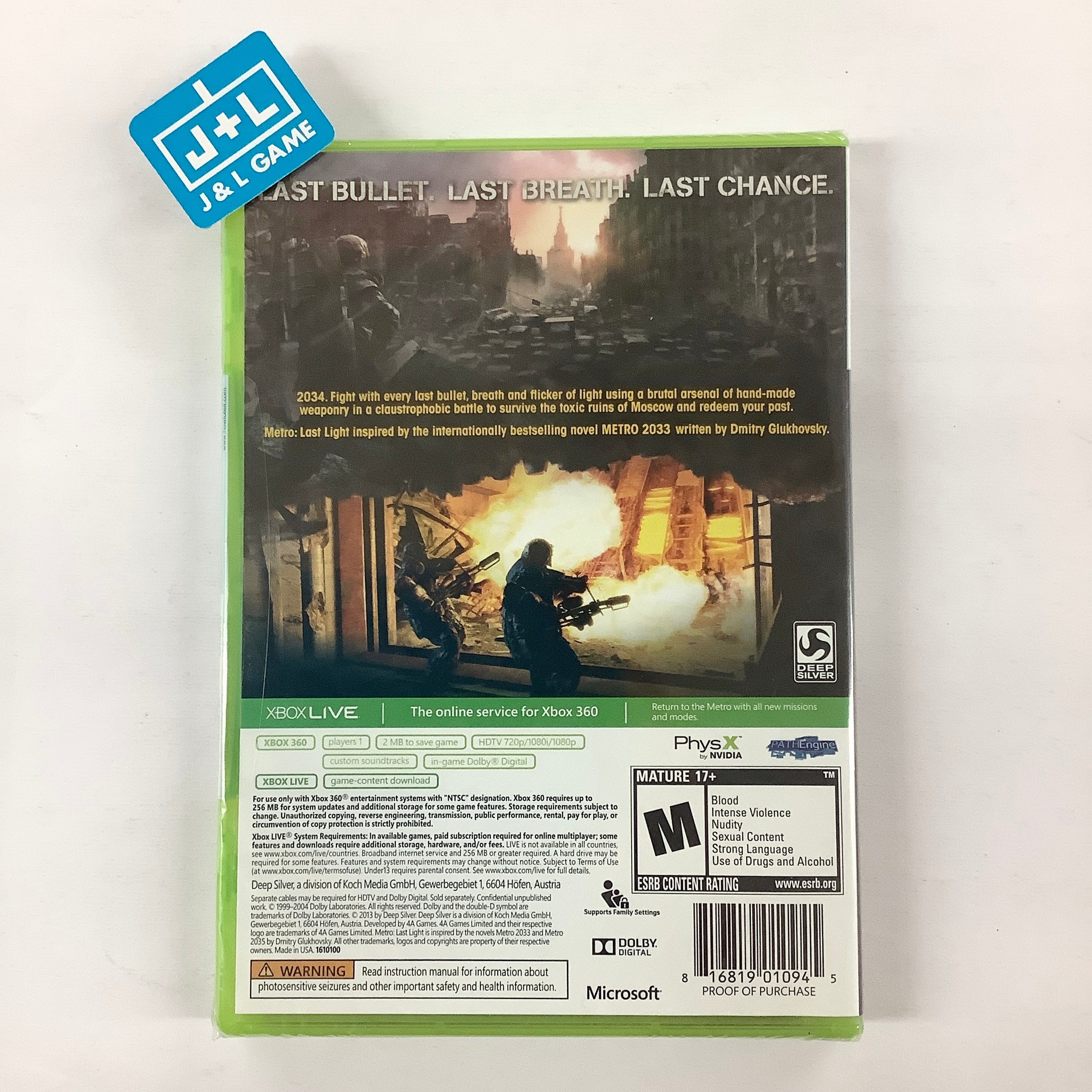 Metro: Last Light - Xbox 360 Video Games Deep Silver   