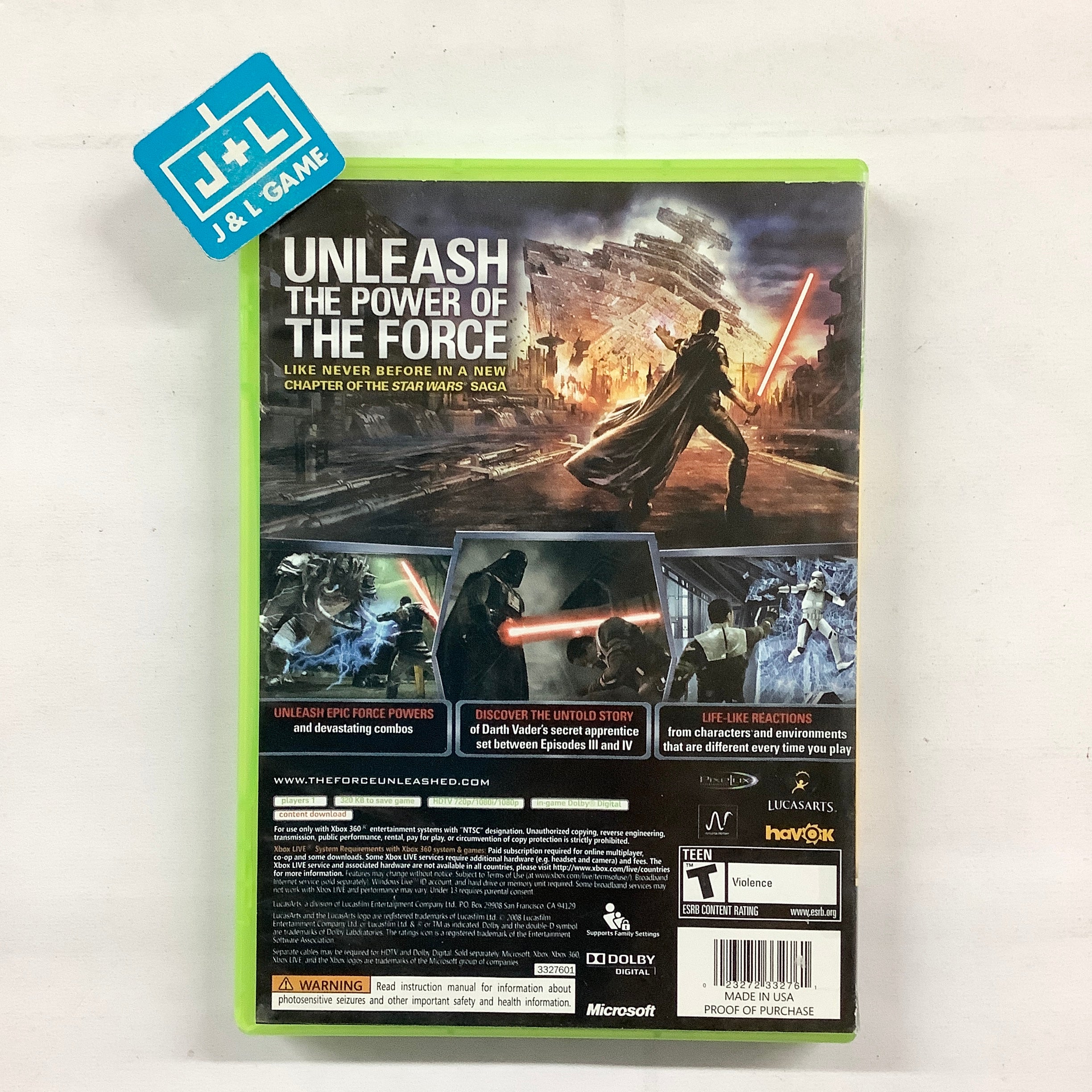 Star Wars: The Force Unleashed - Xbox 360 [Pre-Owned] Video Games LucasArts   