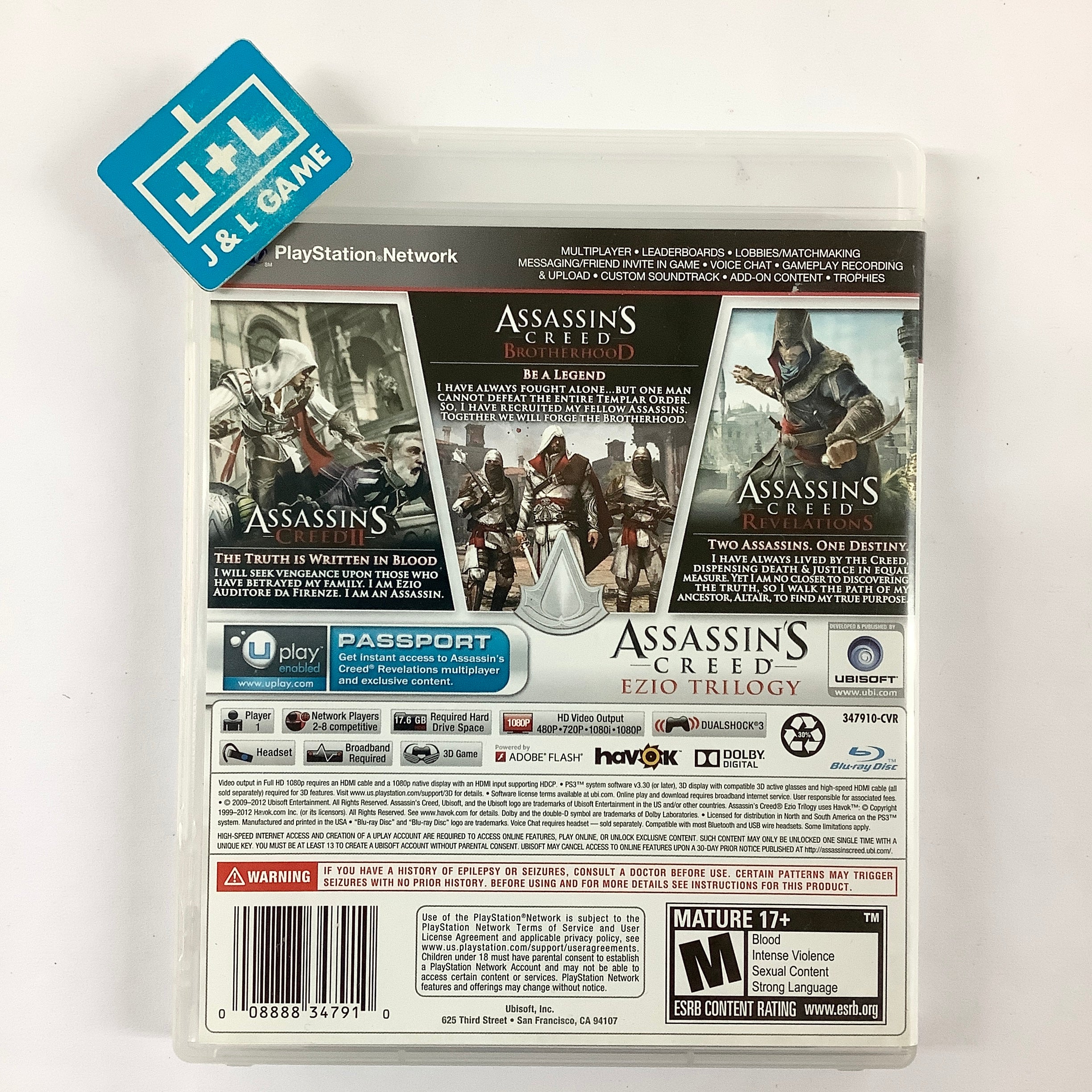 Assassin's Creed: Ezio Trilogy - (PS3) PlayStation 3 [Pre-Owned] Video Games Ubisoft   