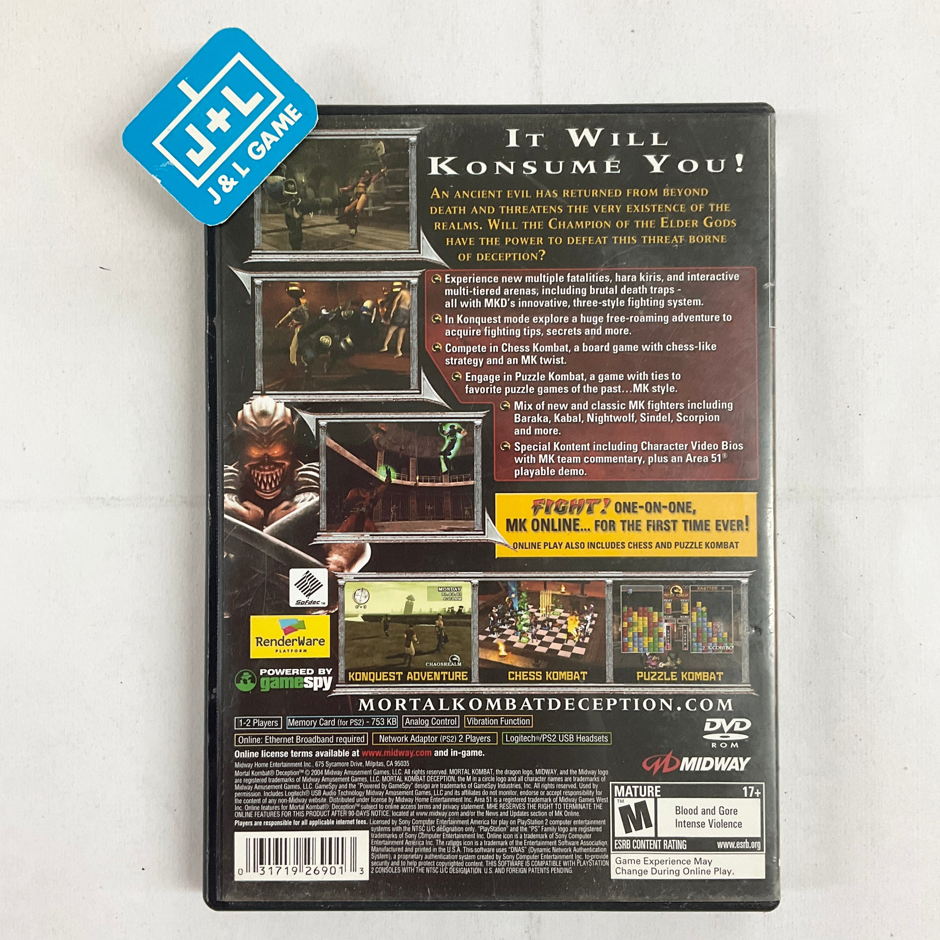 Mortal Kombat: Deception - (PS2) PlayStation 2 [Pre-Owned] Video Games Midway   