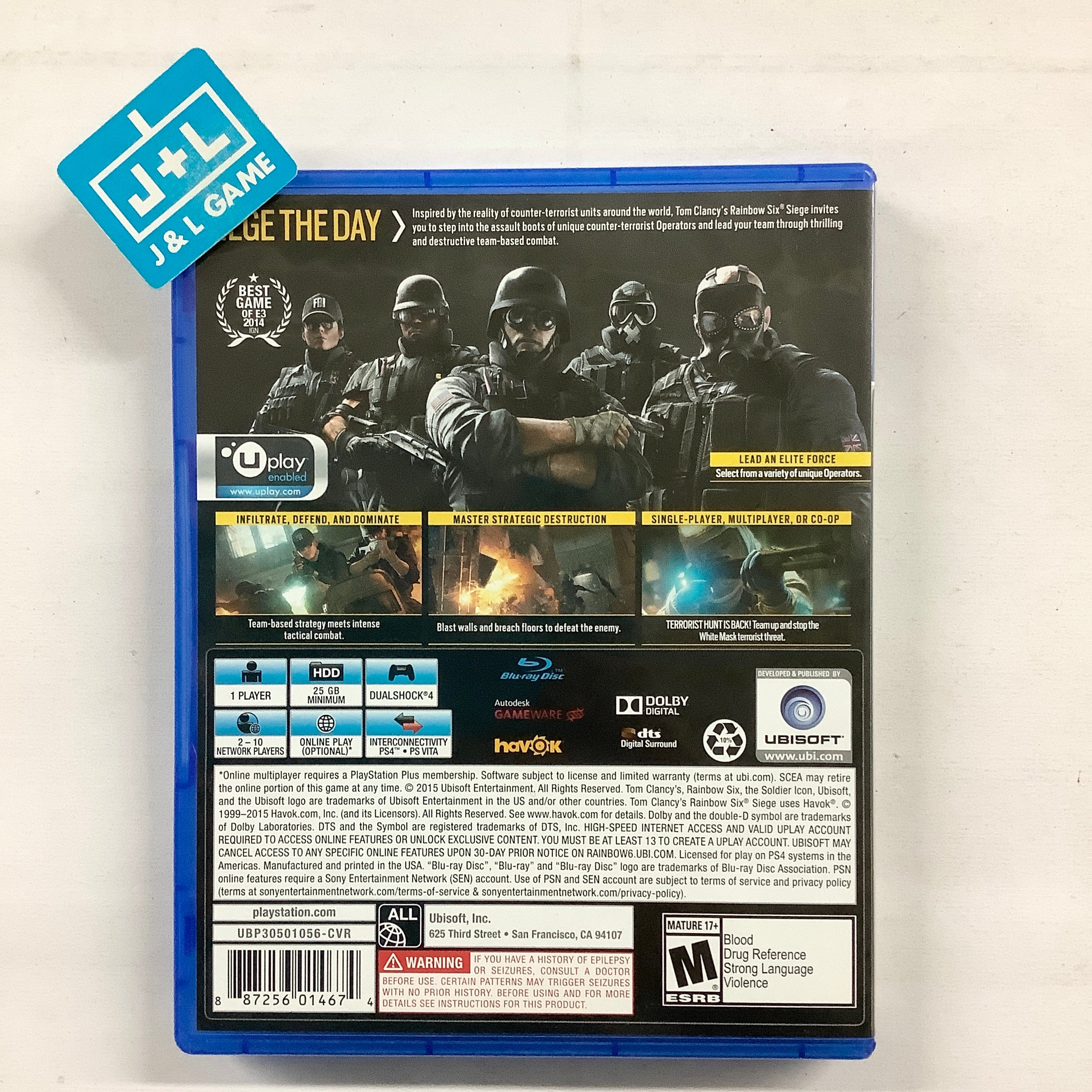 Tom Clancy's Rainbow Six Siege - (PS4) PlayStation 4 [Pre-Owned] Video Games Ubisoft   