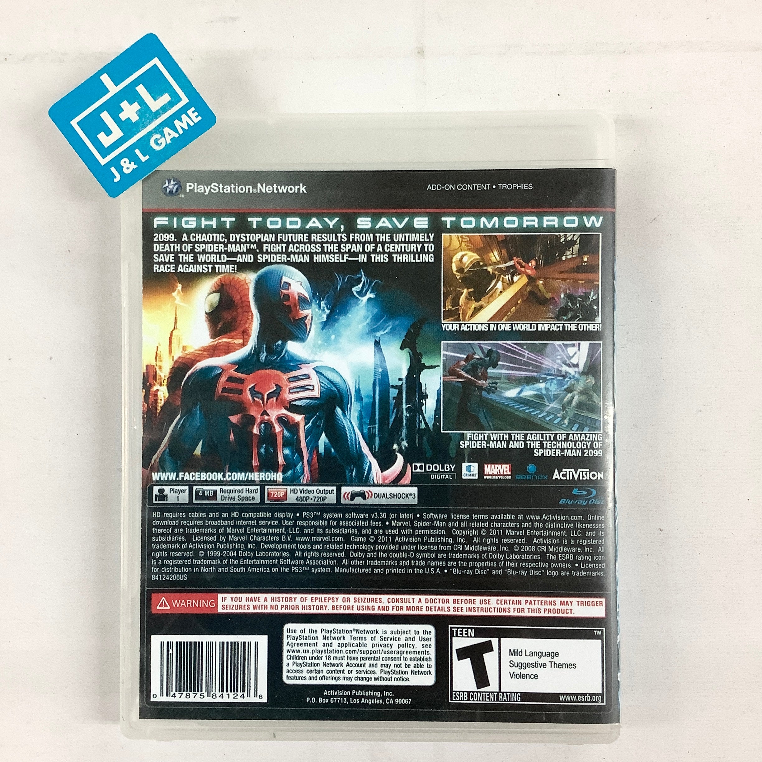 Spider-Man: Edge of Time - (PS3) PlayStation 3 [Pre-Owned] Video Games Activision   