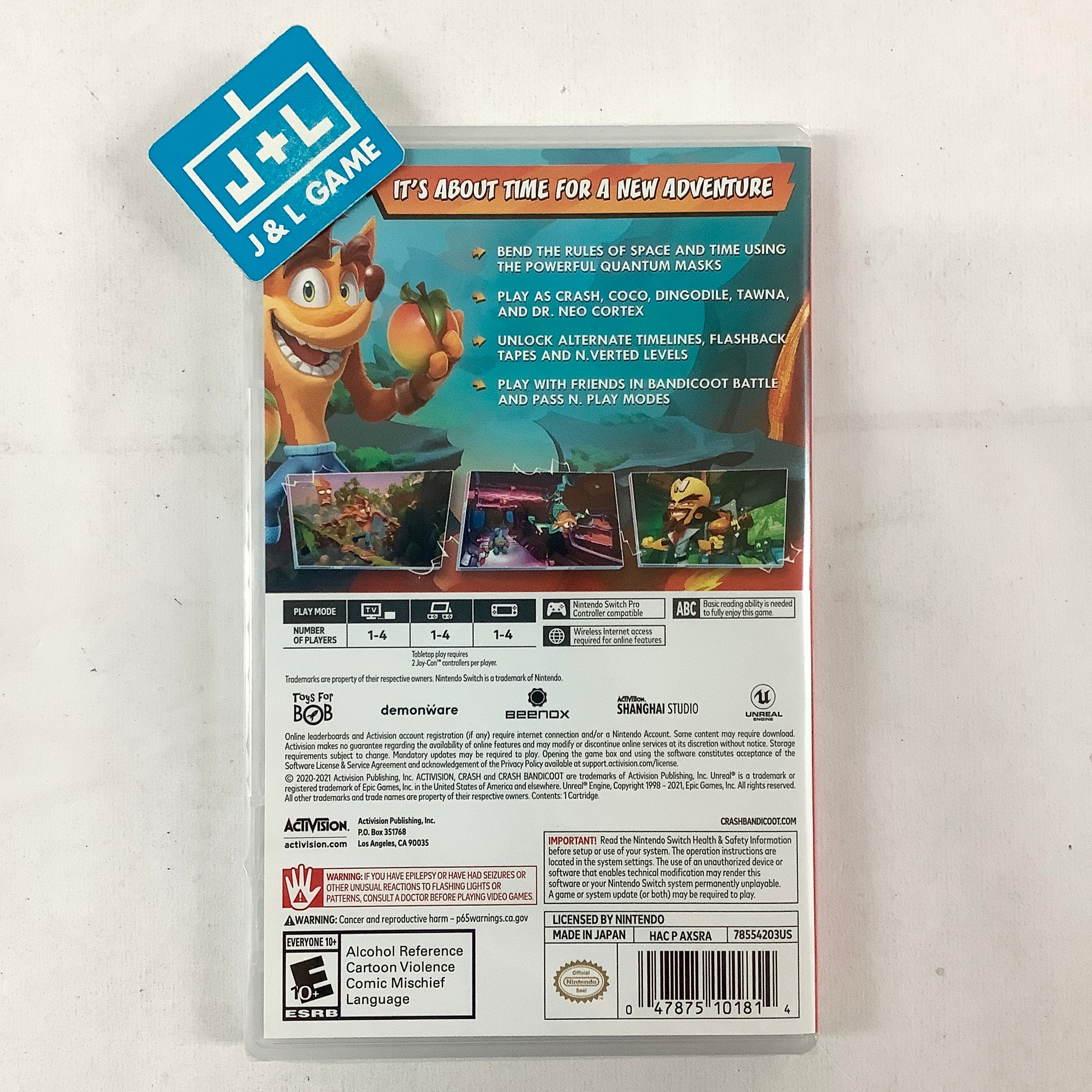 Crash Bandicoot 4: It's About Time - (NSW) Nintendo Switch Video Games Activision   